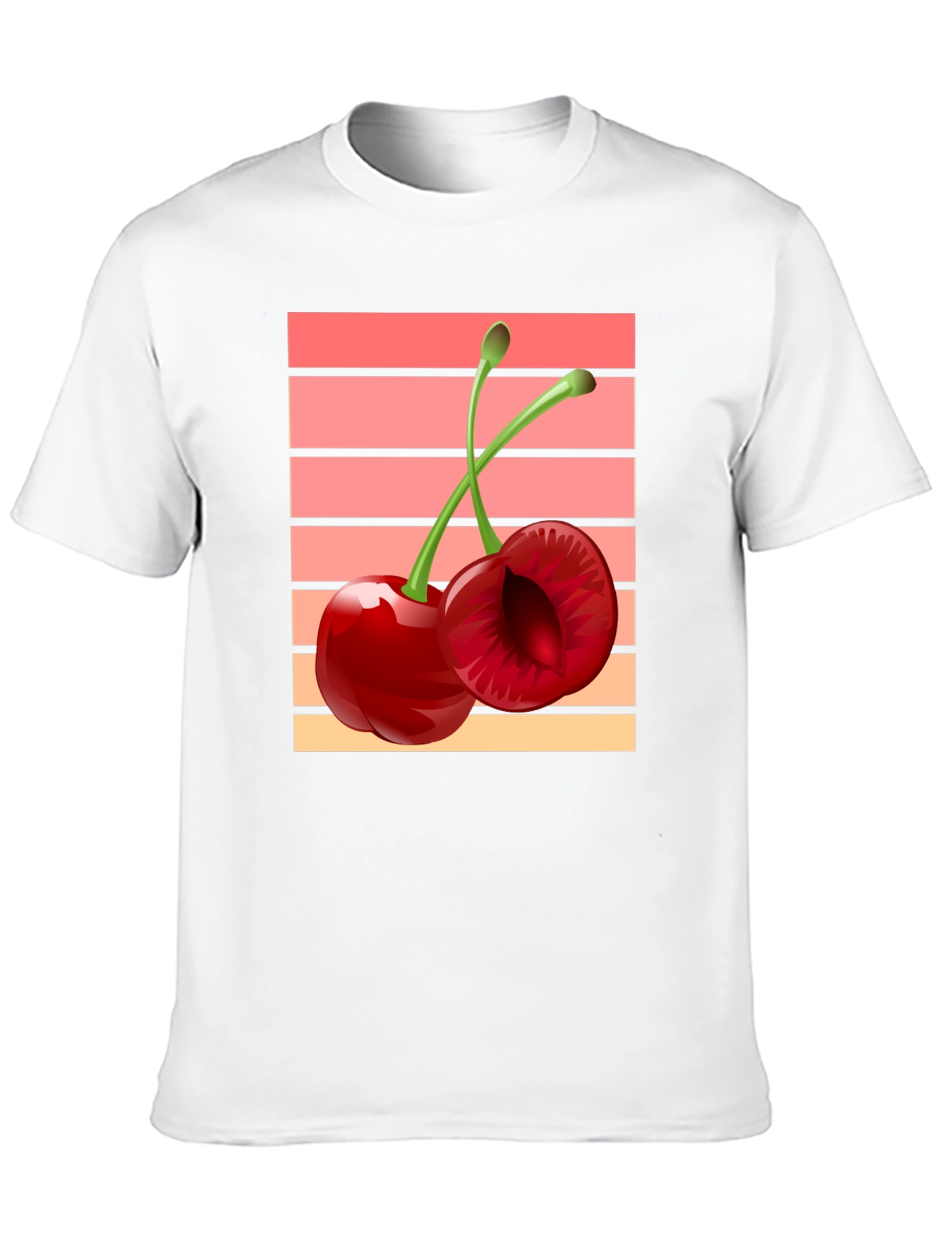 Black Retro Cherry Graphic Black T-Shirt view 10