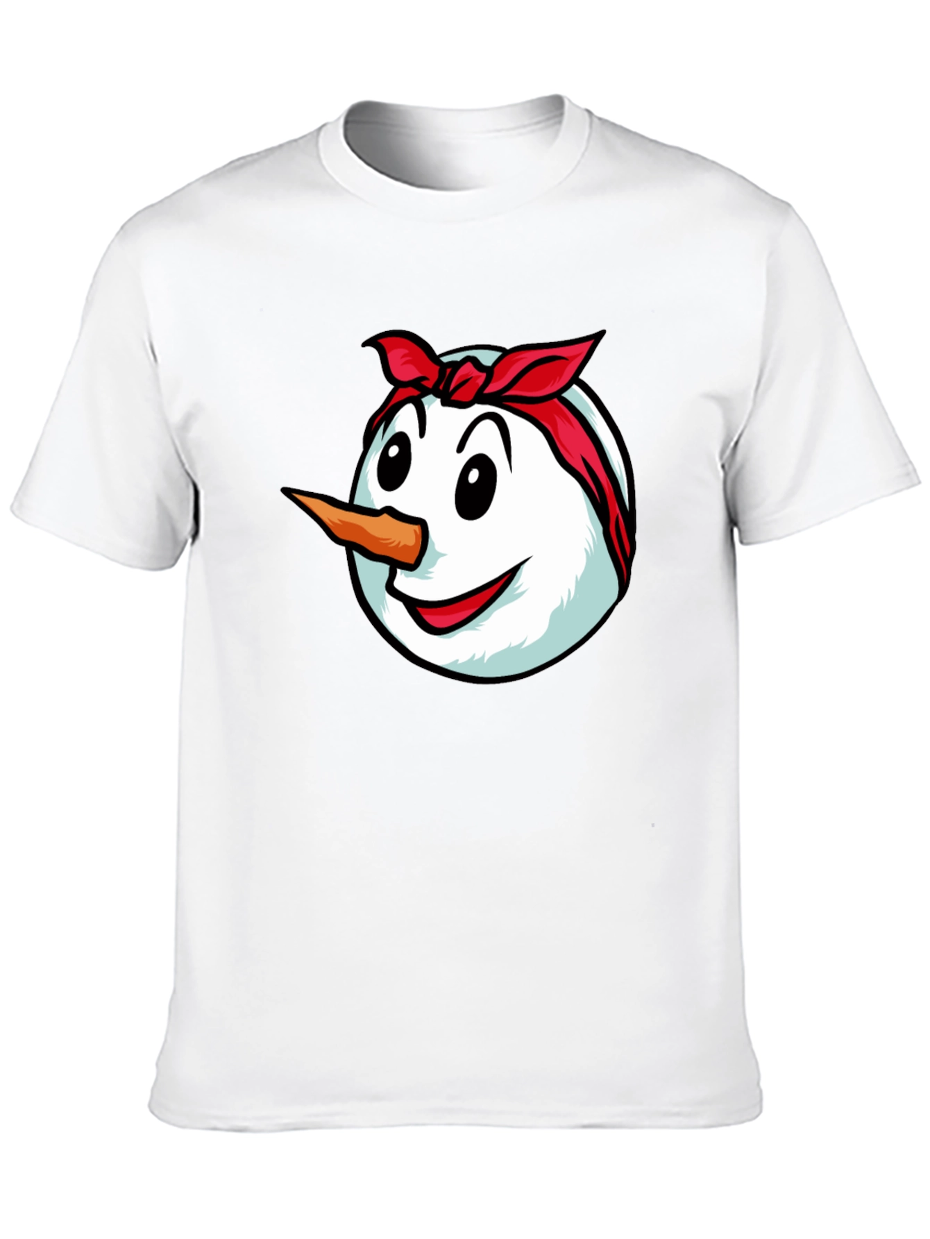 Black Funny Snowman Graphic Tee - Bandana Design view 10