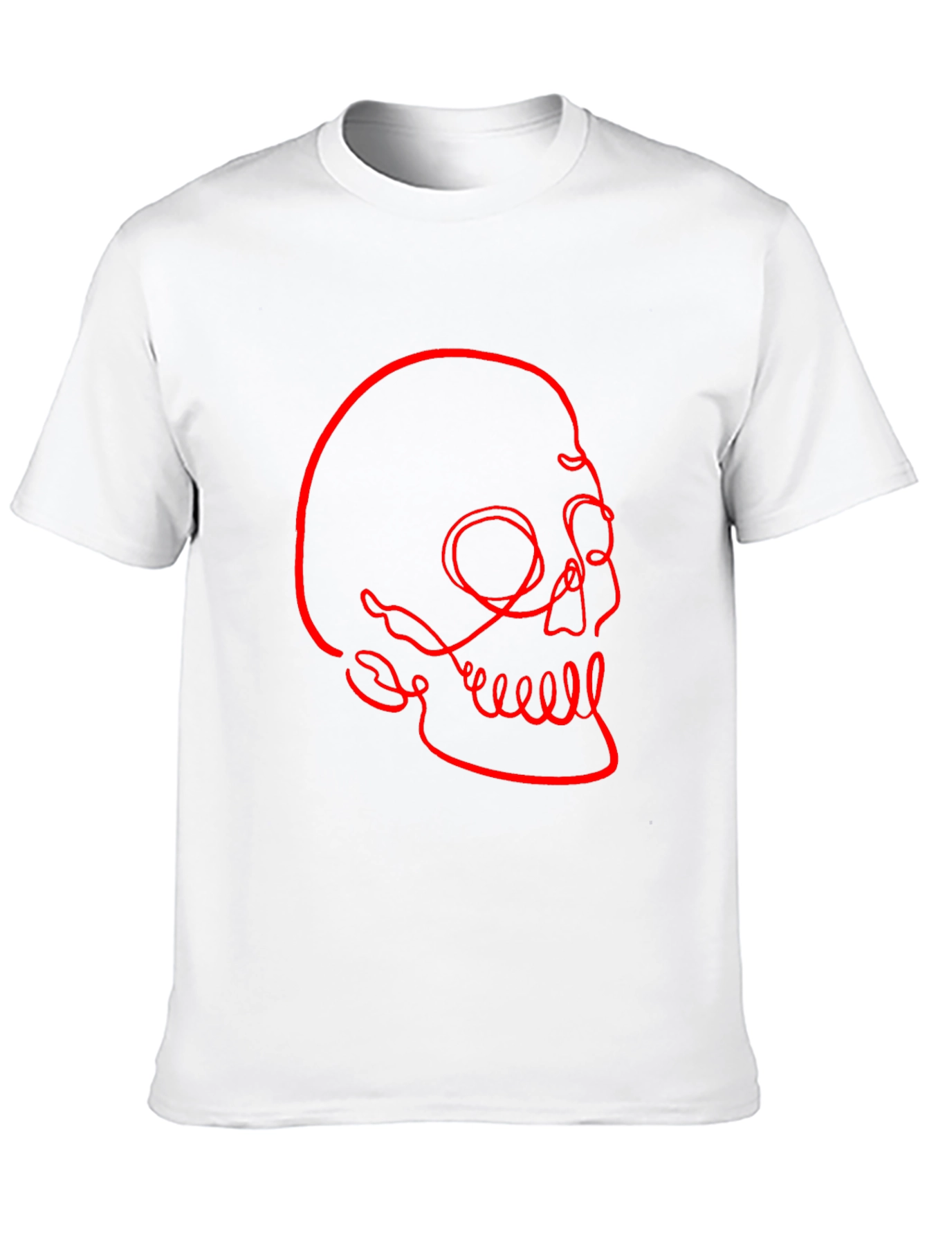 Black Abstract Skull Graphic Tee - Modern Men's Black T-Shirt view 10