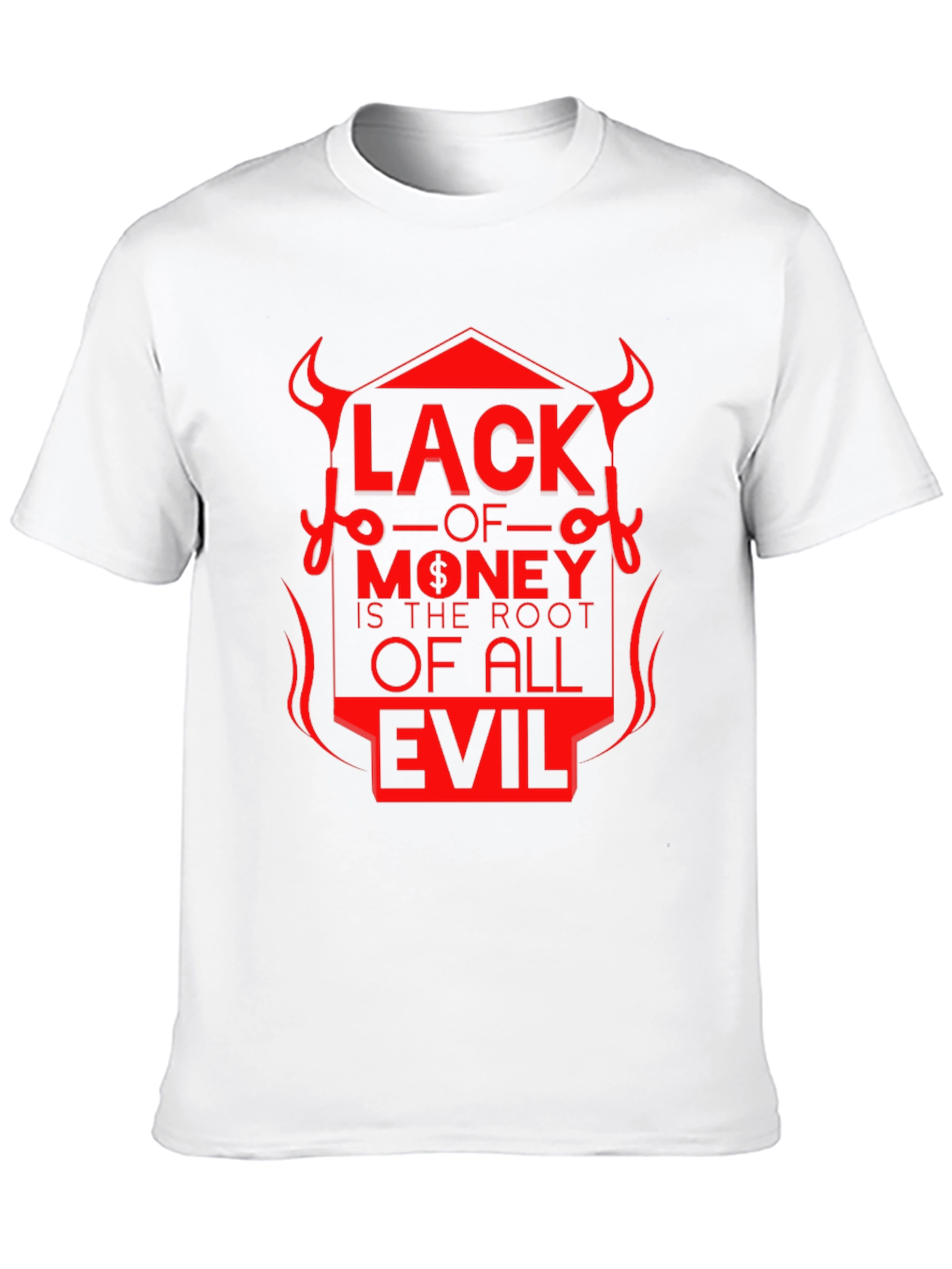 Black Lack of Money Evil Tee - Stylish Graphic T-Shirt view 10