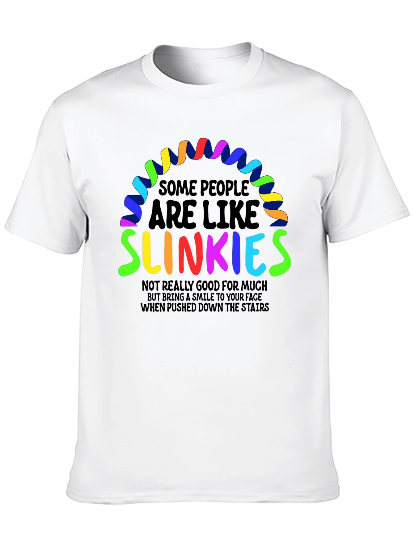 Black Slinkies Graphic Tee - Funny Quirky Humor T-Shirt view 10