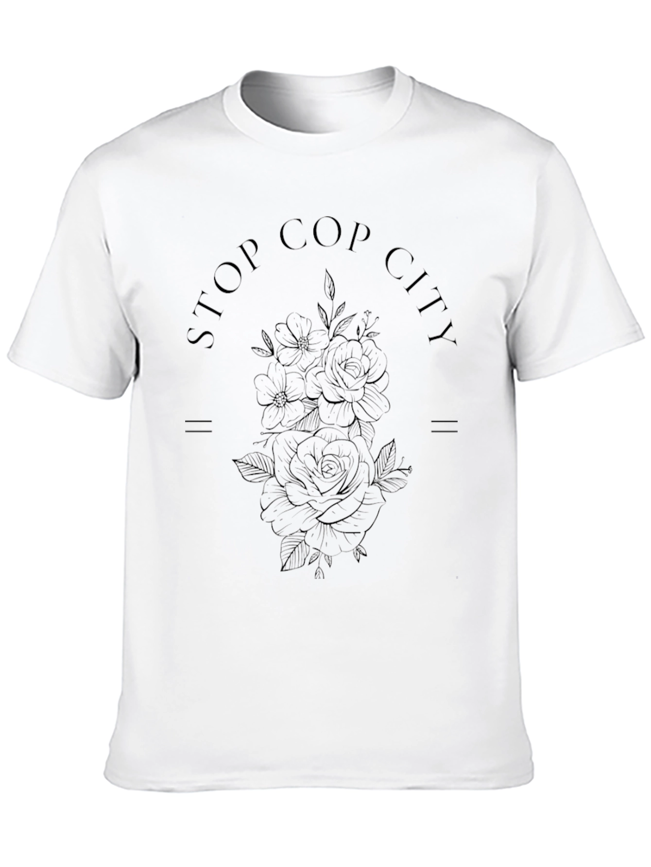Black Stop Cop City Floral Graphic T-Shirt view 10