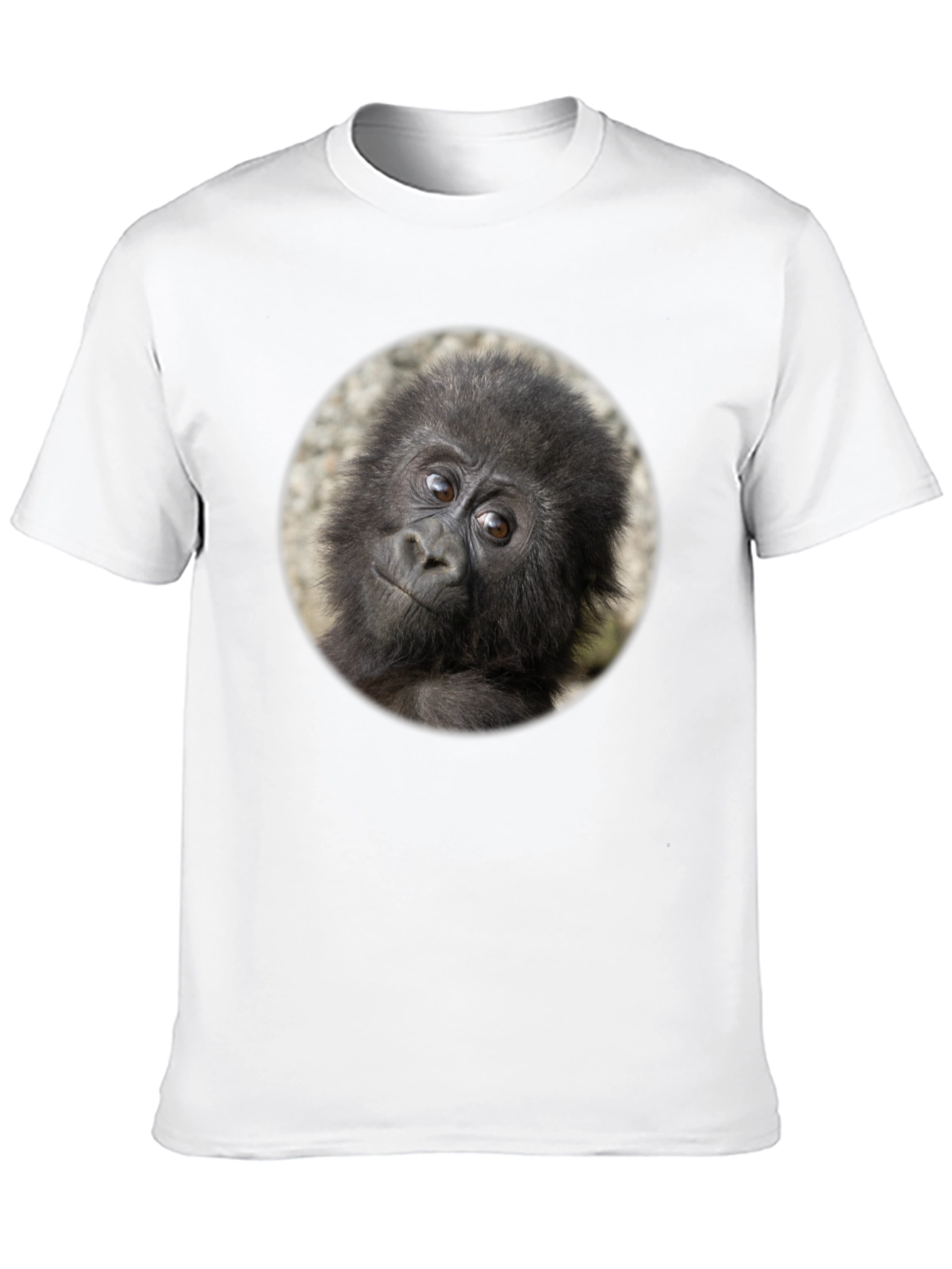 Black Cool Gorilla Portrait Black T-Shirt view 10