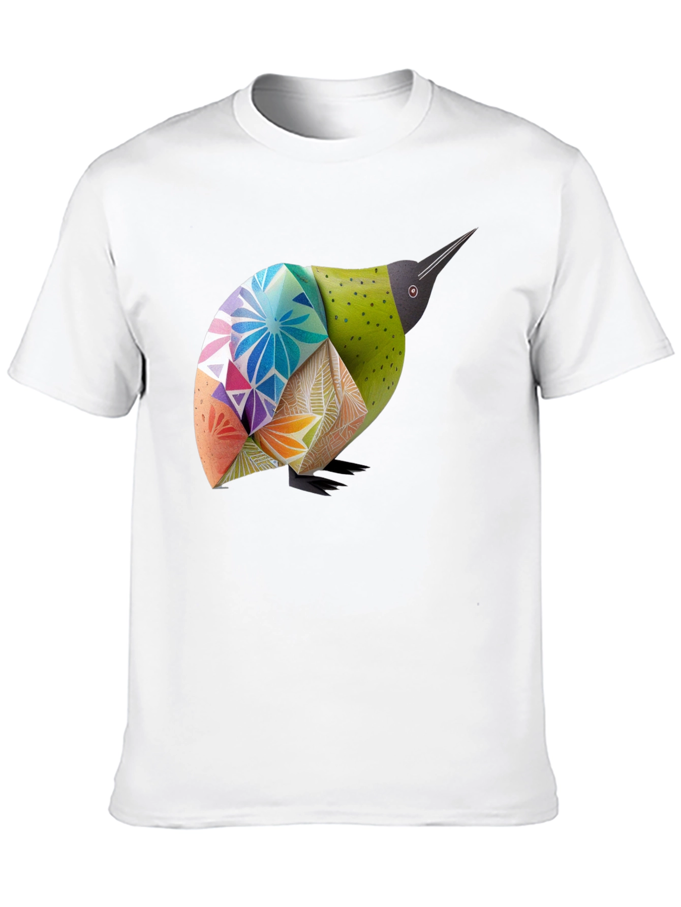 Black Geometric Bird Graphic Black T-Shirt view 10