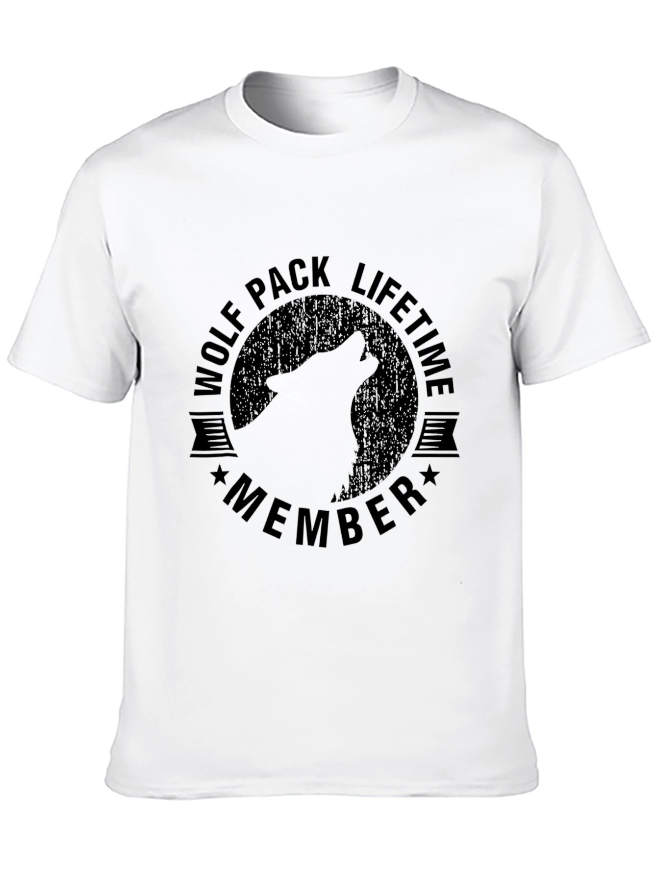 Black Wolf Pack Lifetime Member Black T-Shirt view 10