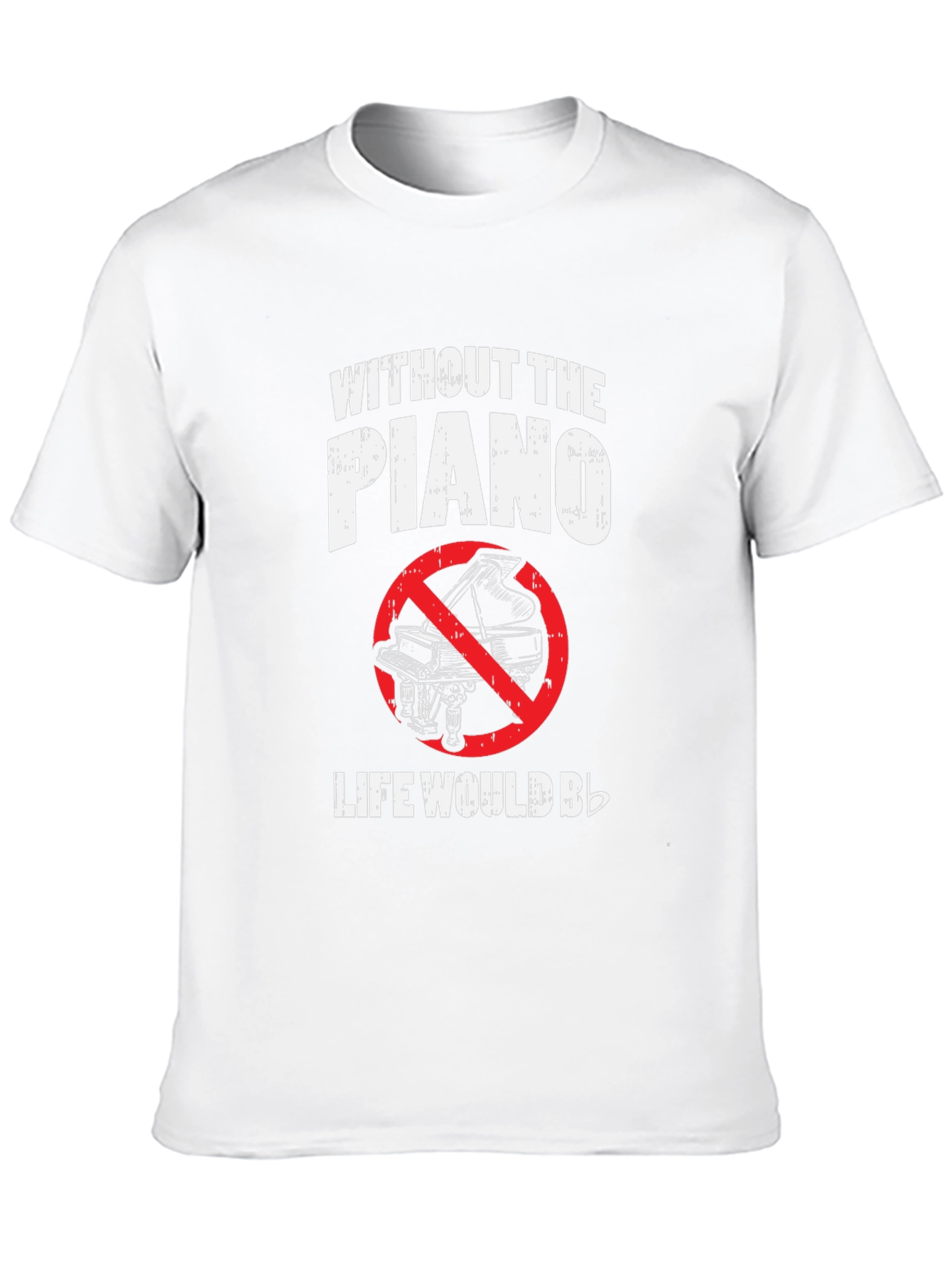 Black Piano T-Shirt - Without the Piano Life Would Be Flat view 10