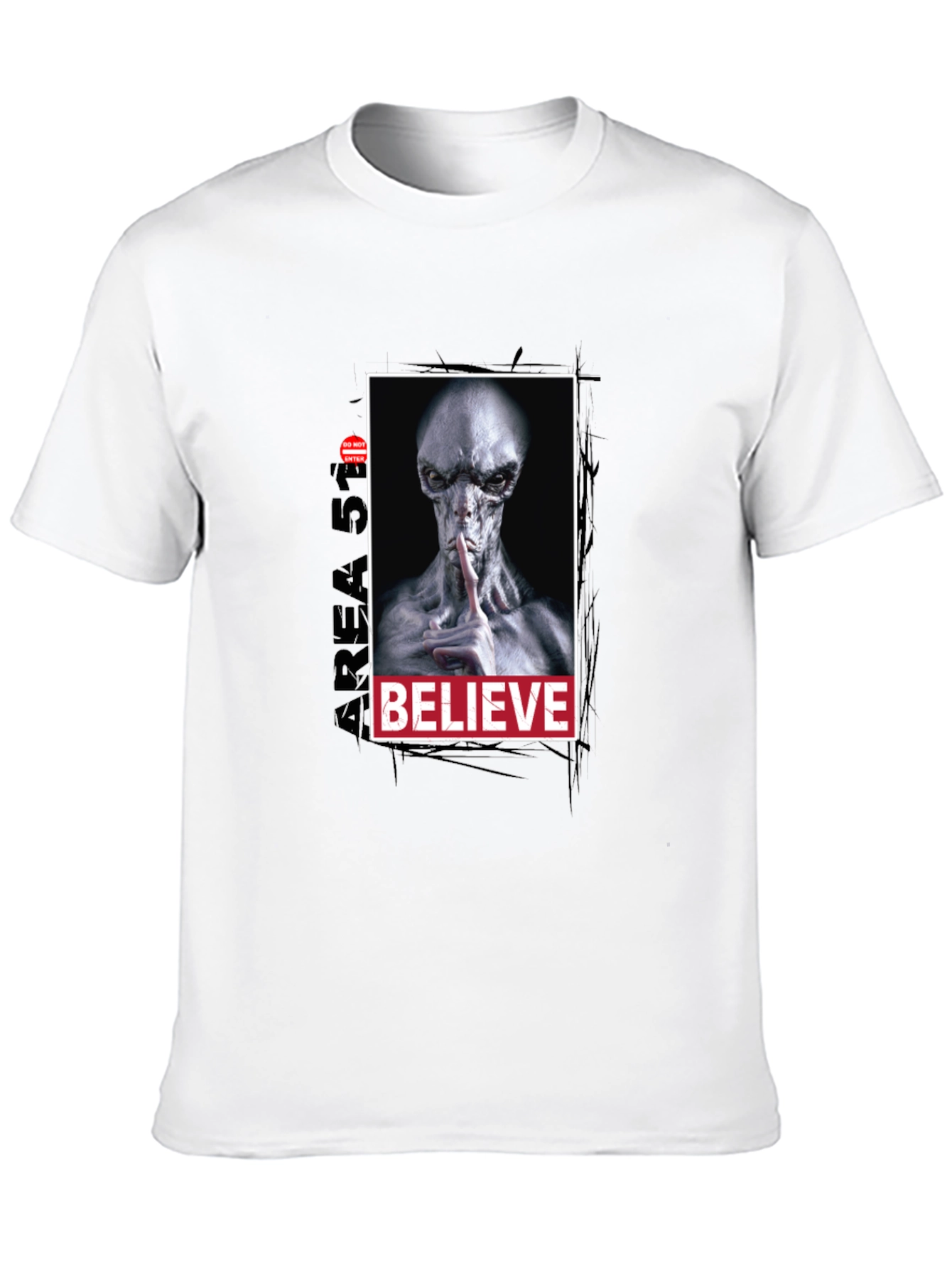 Black Area 51 Believe Alien Graphic Tee view 10