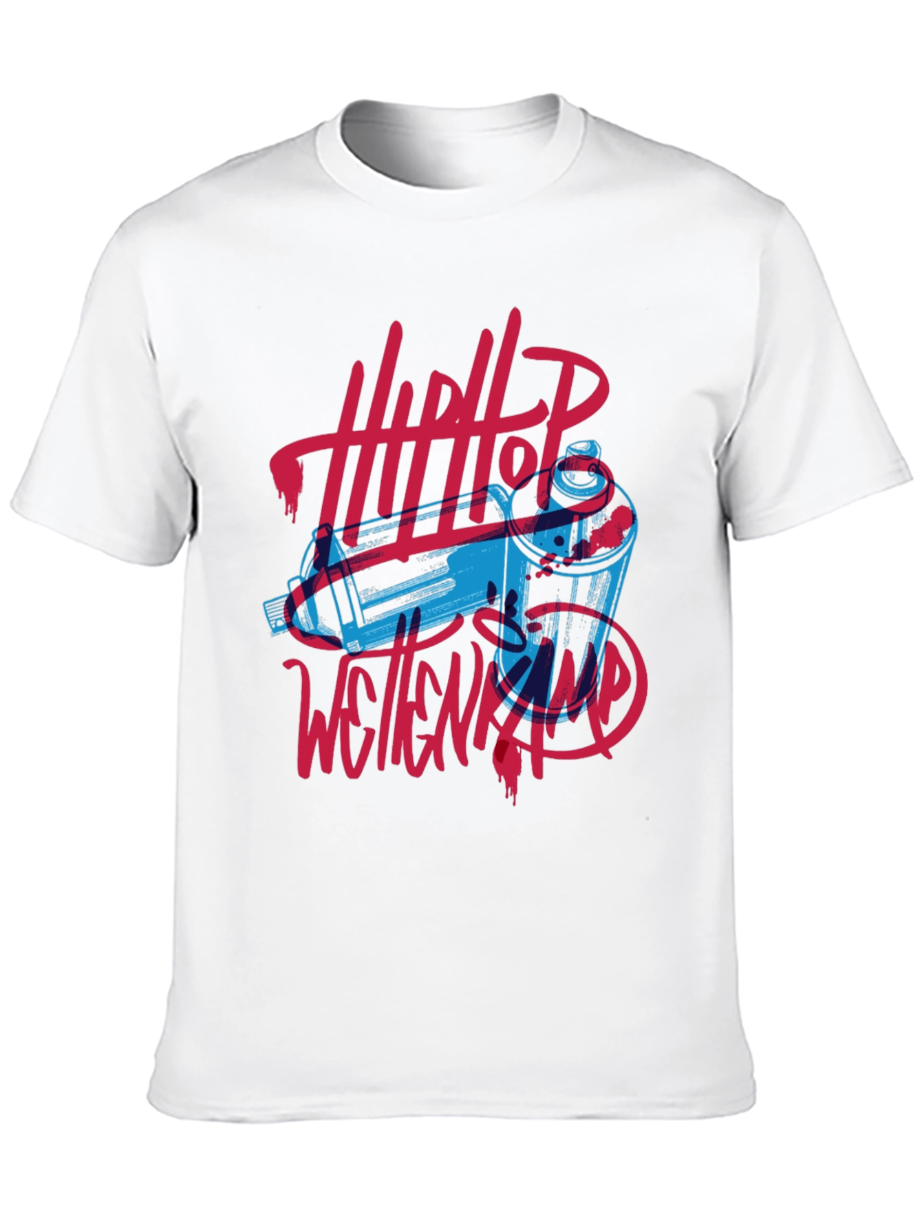 Hip Hop Spray Paint Art Graphic Tee - Black - 10