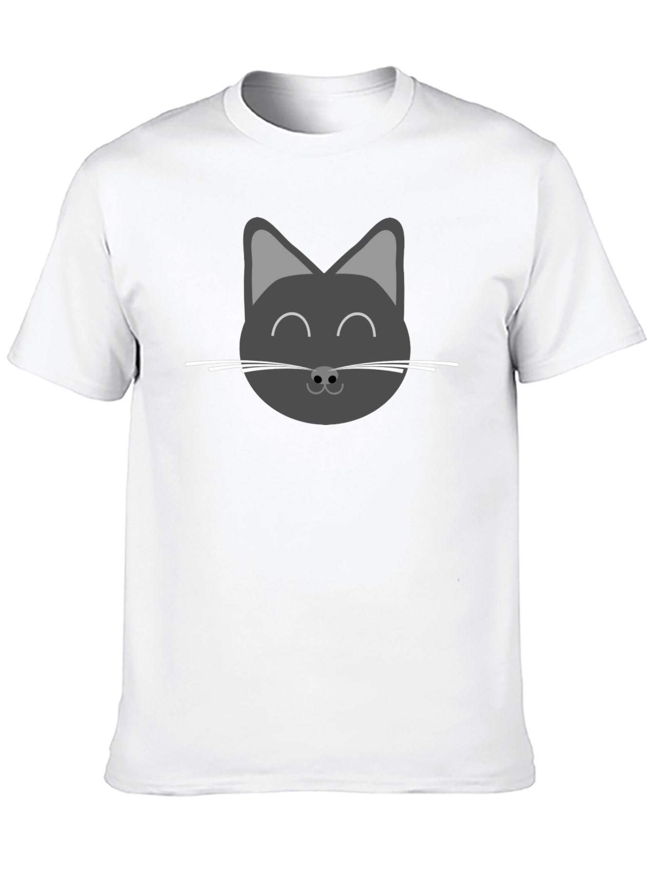 Black Cute Cat Face Graphic T-Shirt - Black view 10