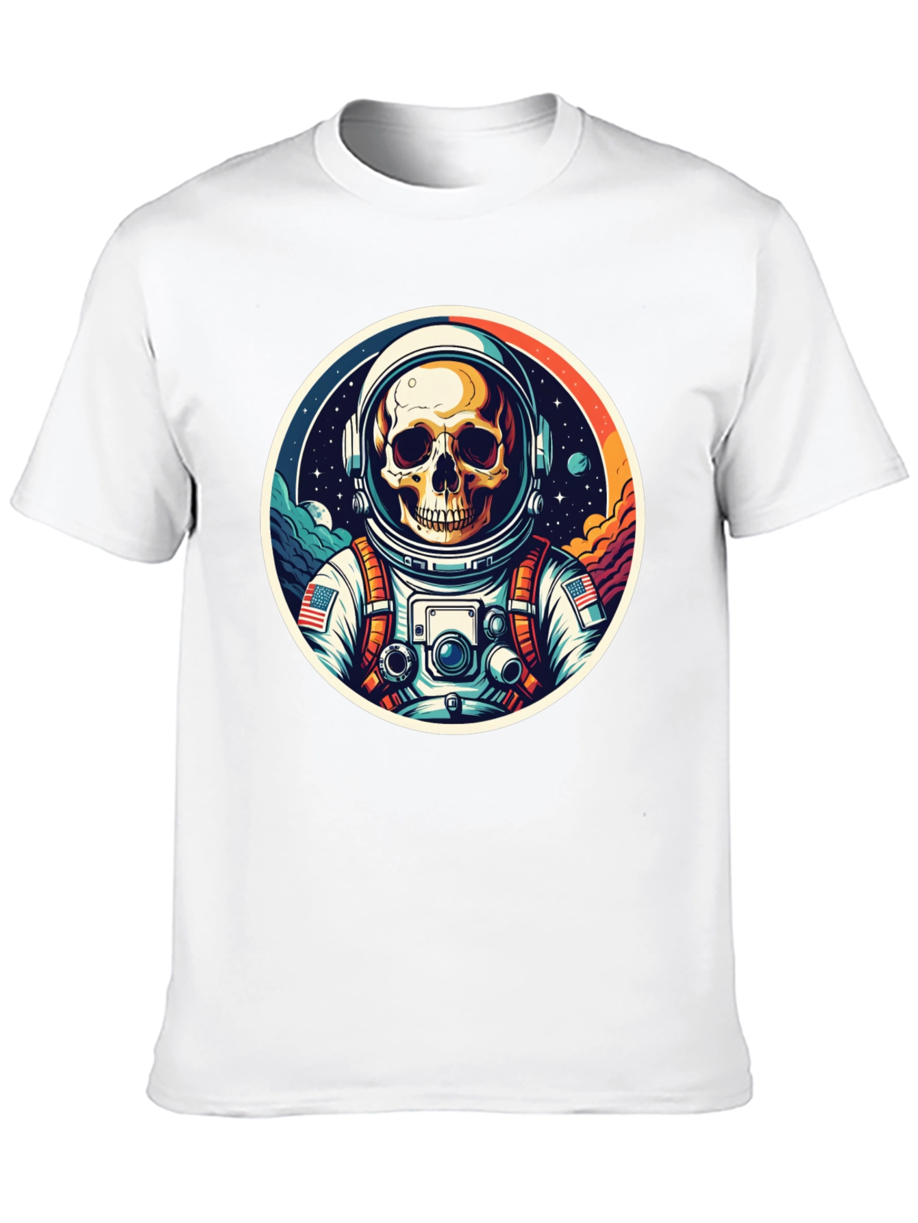 Black Astronaut Skull Black T-Shirt view 10