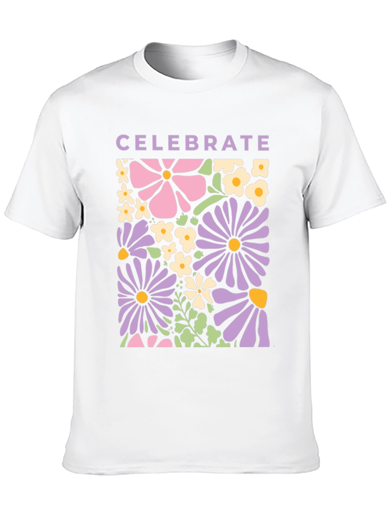 Black Celebrate Floral Graphic Tee - Retro Flower Power Shirt view 10