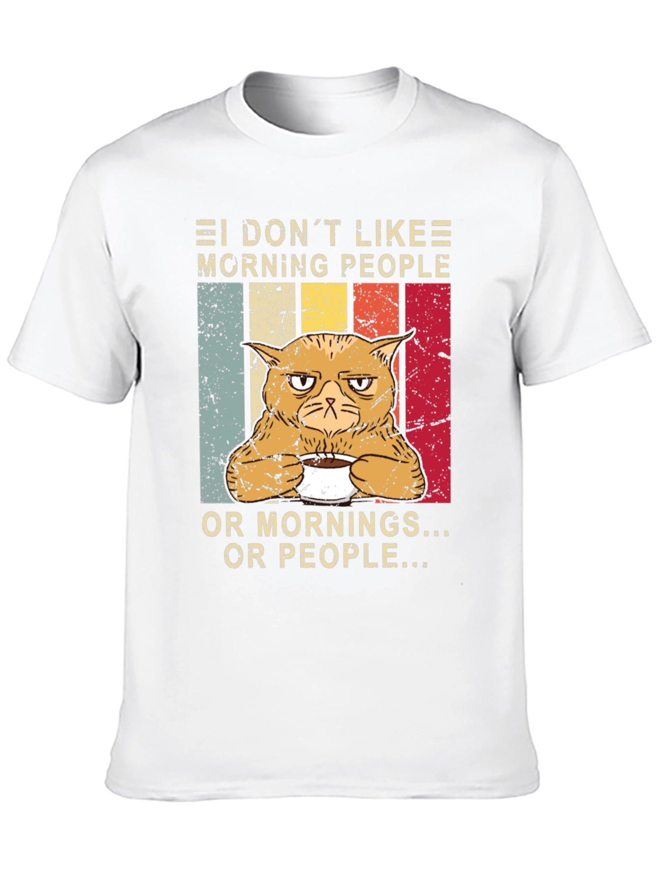 Black Grumpy Cat "I Don't Like Morning People" Graphic Tee view 10