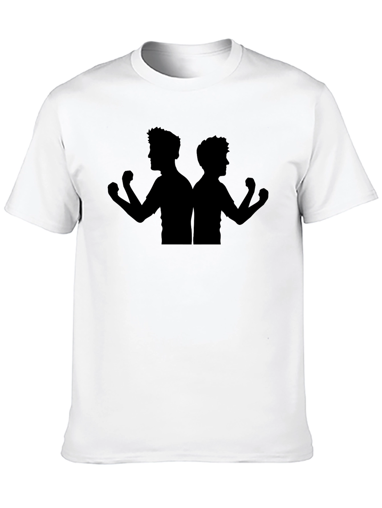 Black Black Silhouette Flexing Men T-Shirt view 10