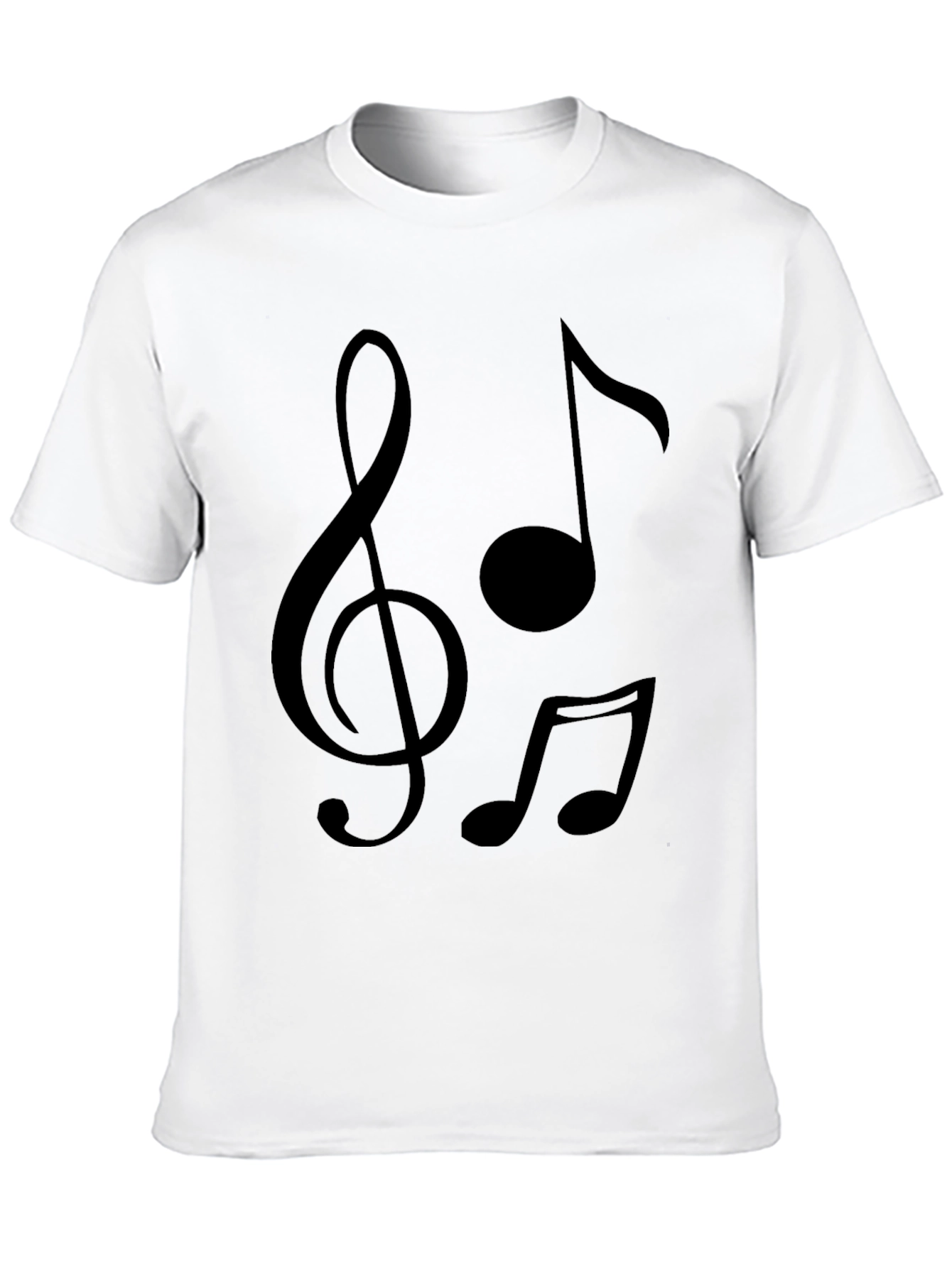 Black Musical Notes Graphic T-Shirt - Black Crew Neck Tee view 10