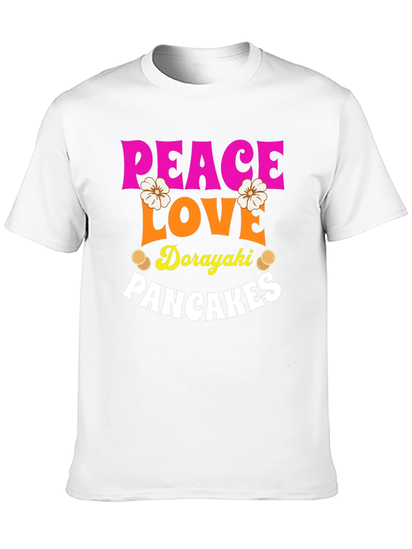 Peace Love Dorayaki Pancakes Graphic T-Shirt - 10