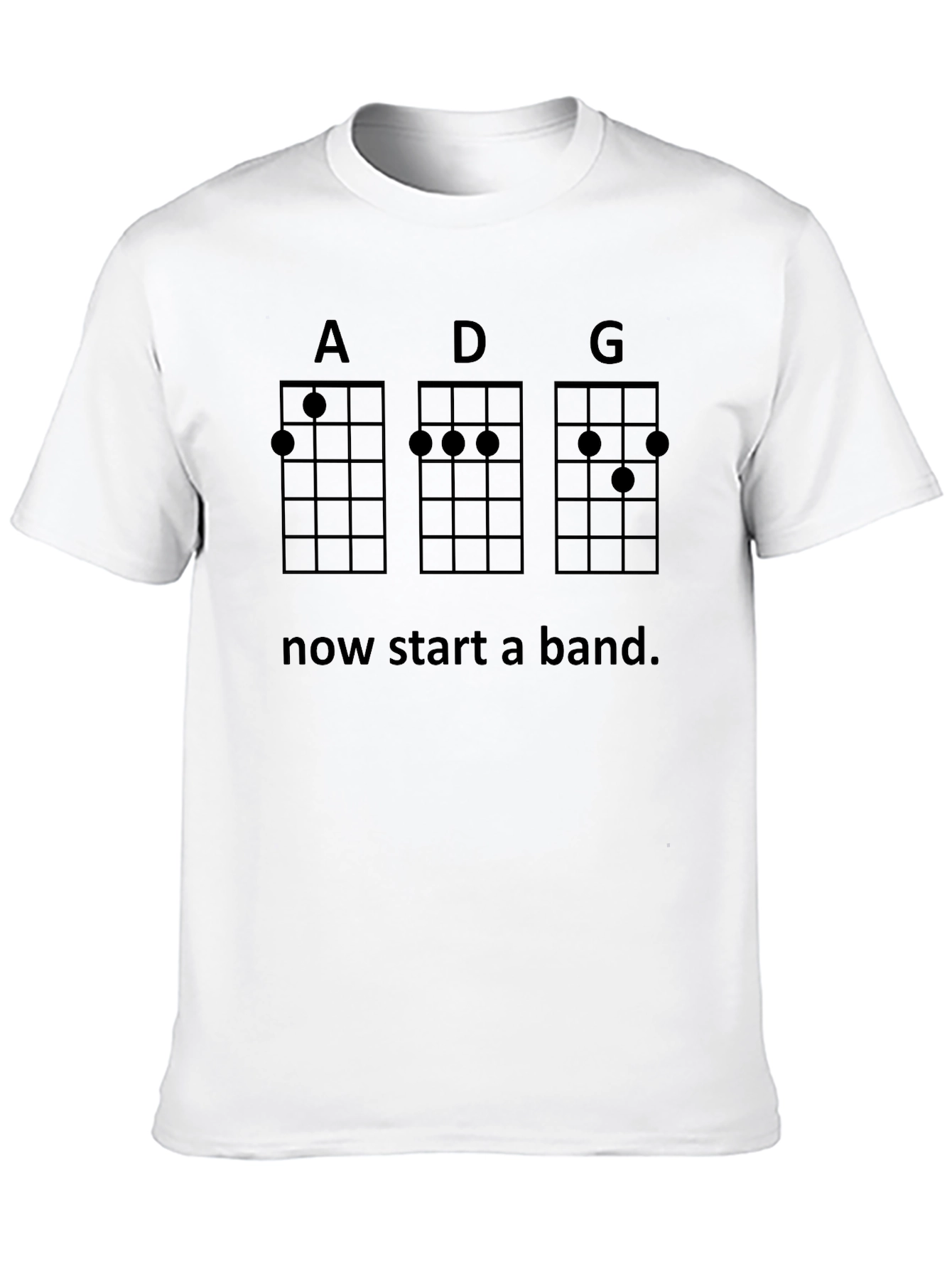 Black Ukulele Chord T-Shirt - Start a Band! view 10