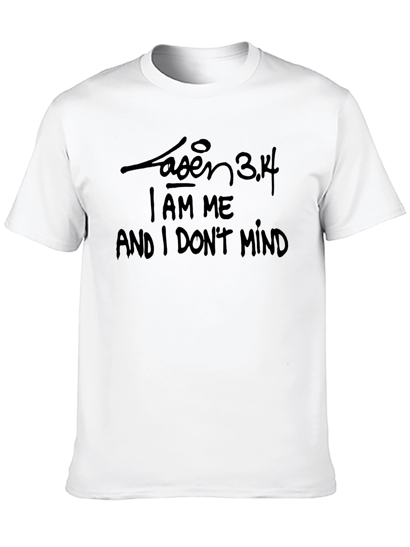 Black Black T-Shirt with "I AM ME" Quote view 10