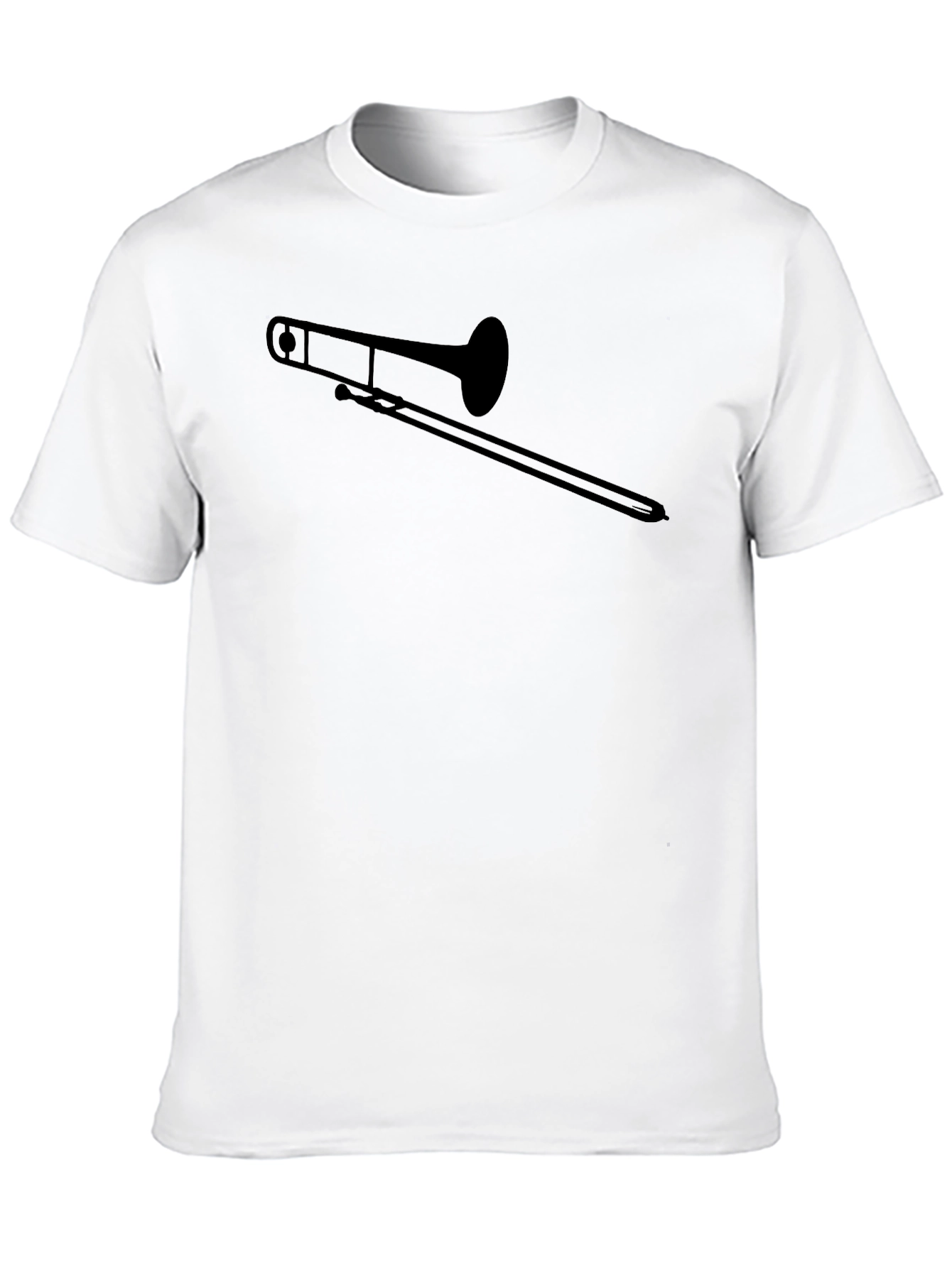 Black Trombone Graphic Tee - Musician's Black T-Shirt view 10