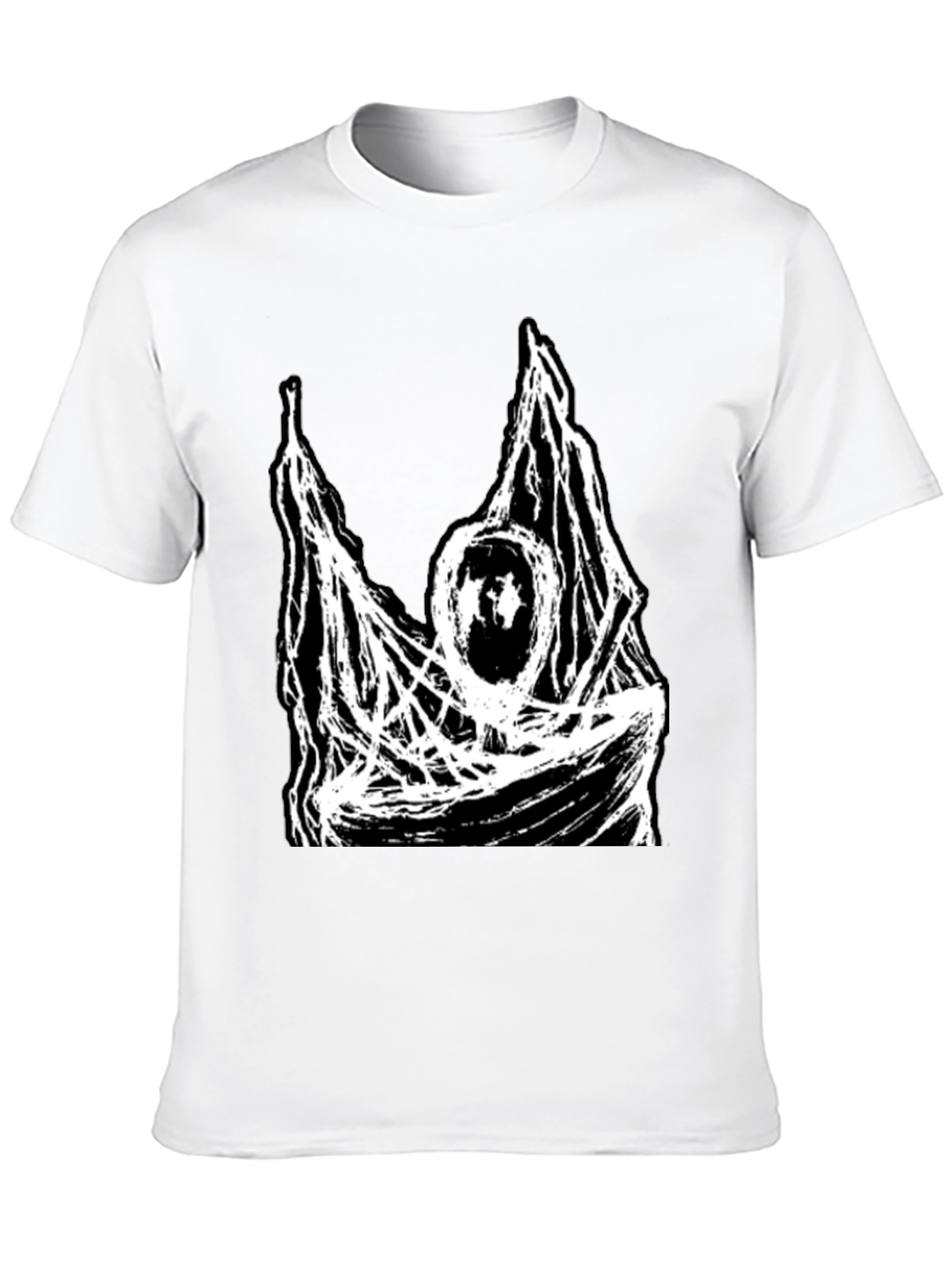 Abstract Graphic Print Black T-Shirt - 10