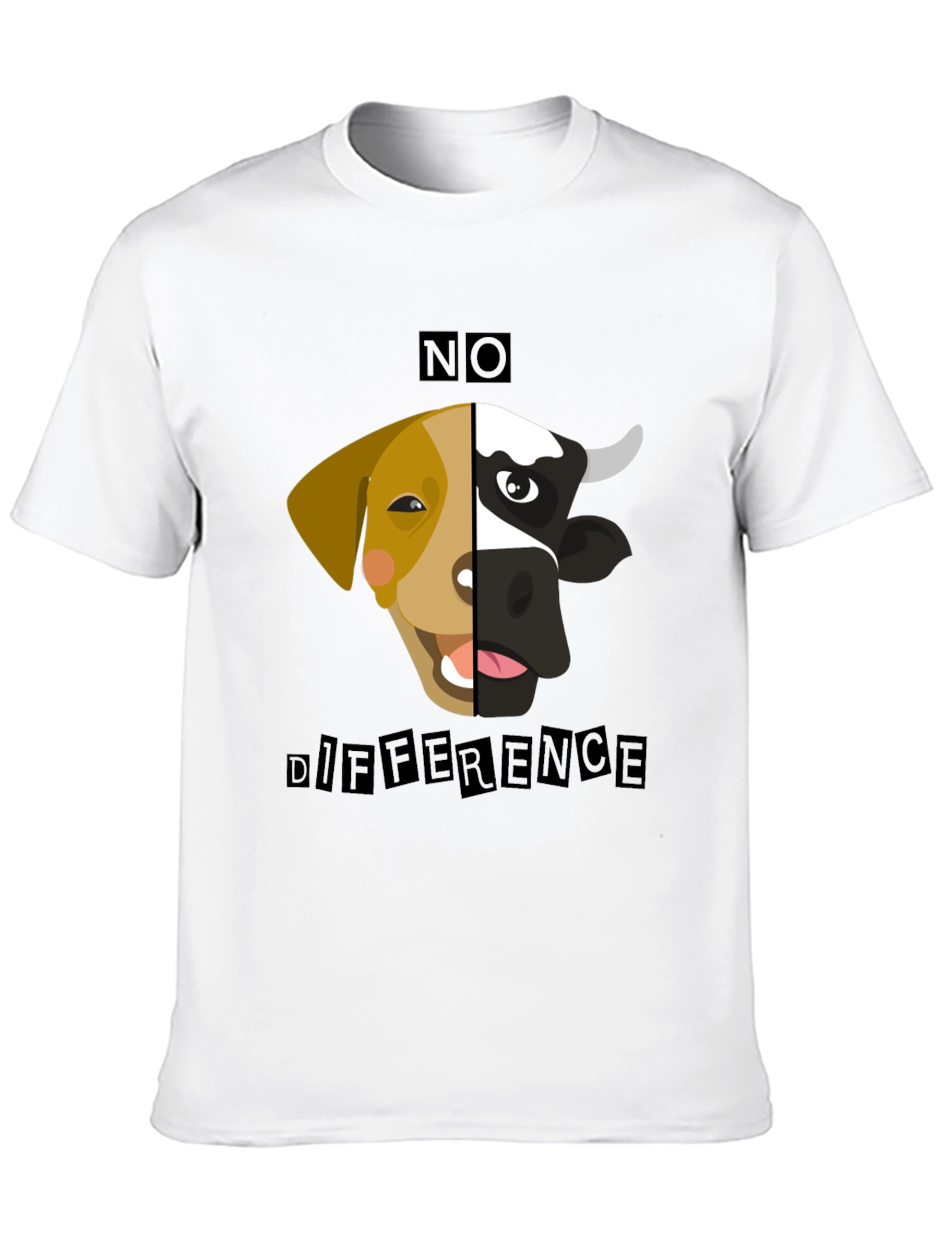 Black No Difference Tee: Vegan Animal Rights T-Shirt view 10