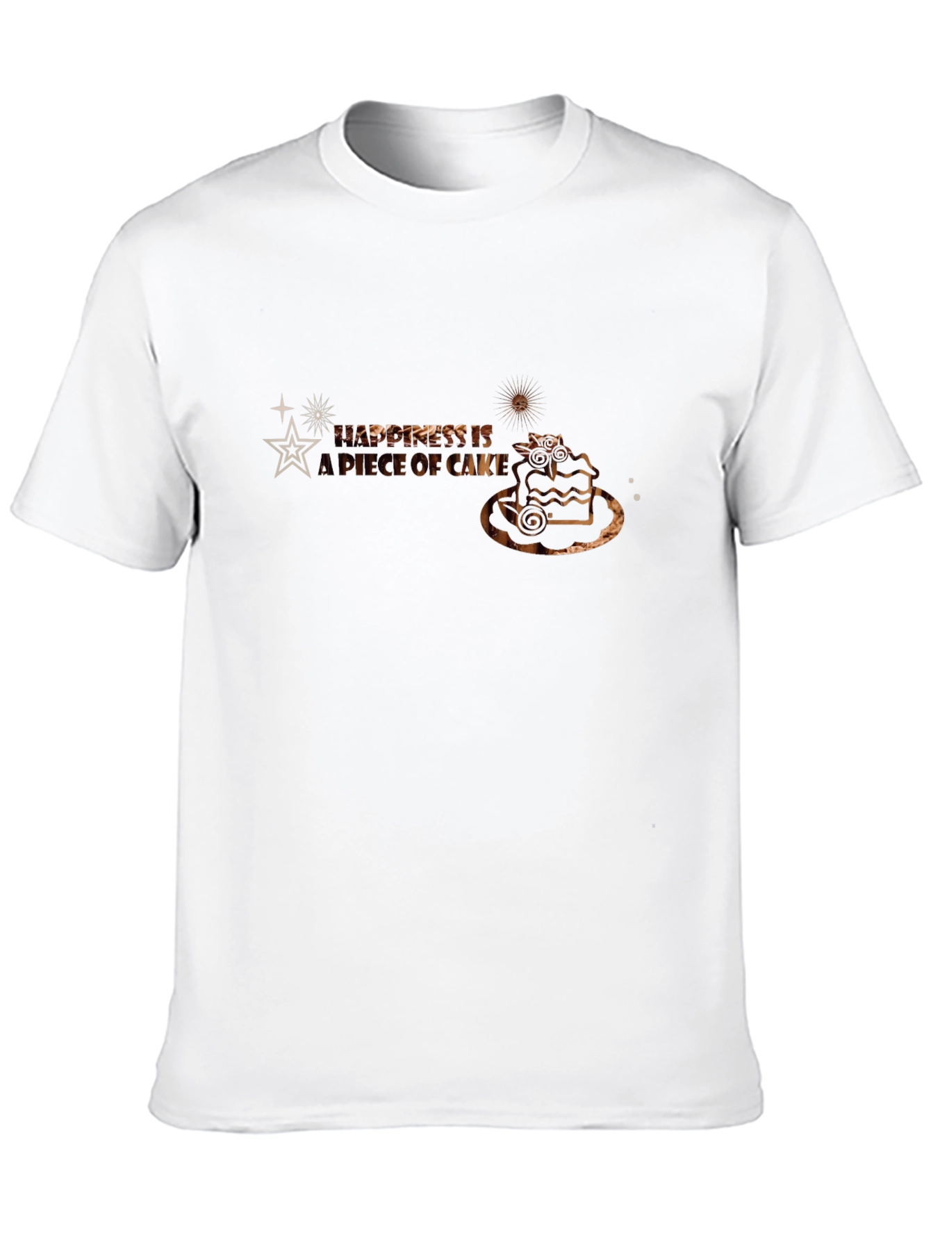 Black Happiness is a Piece of Cake Black T-Shirt view 10