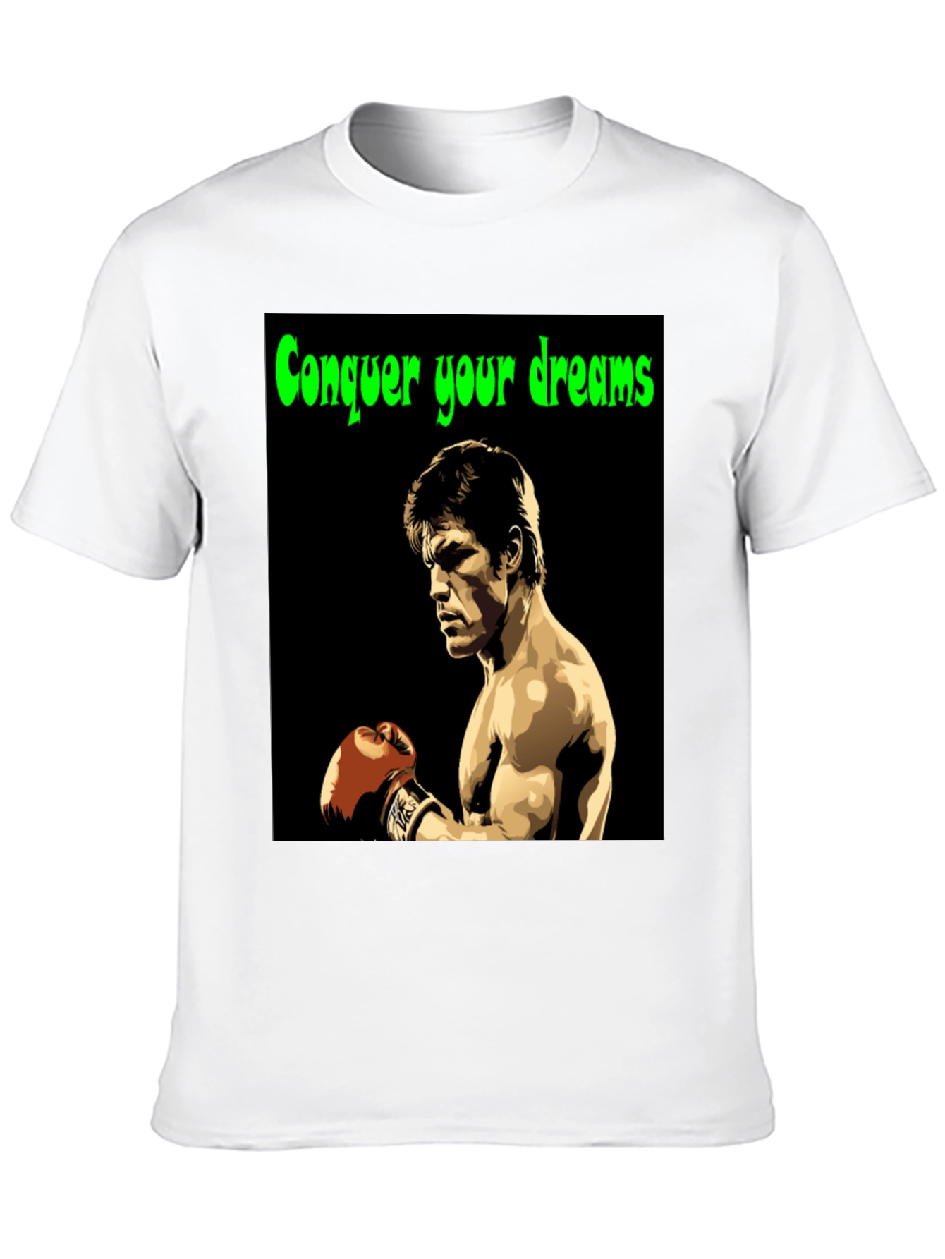 Black Conquer Your Dreams T-Shirt Boxing Legend Graphic Tee view 10