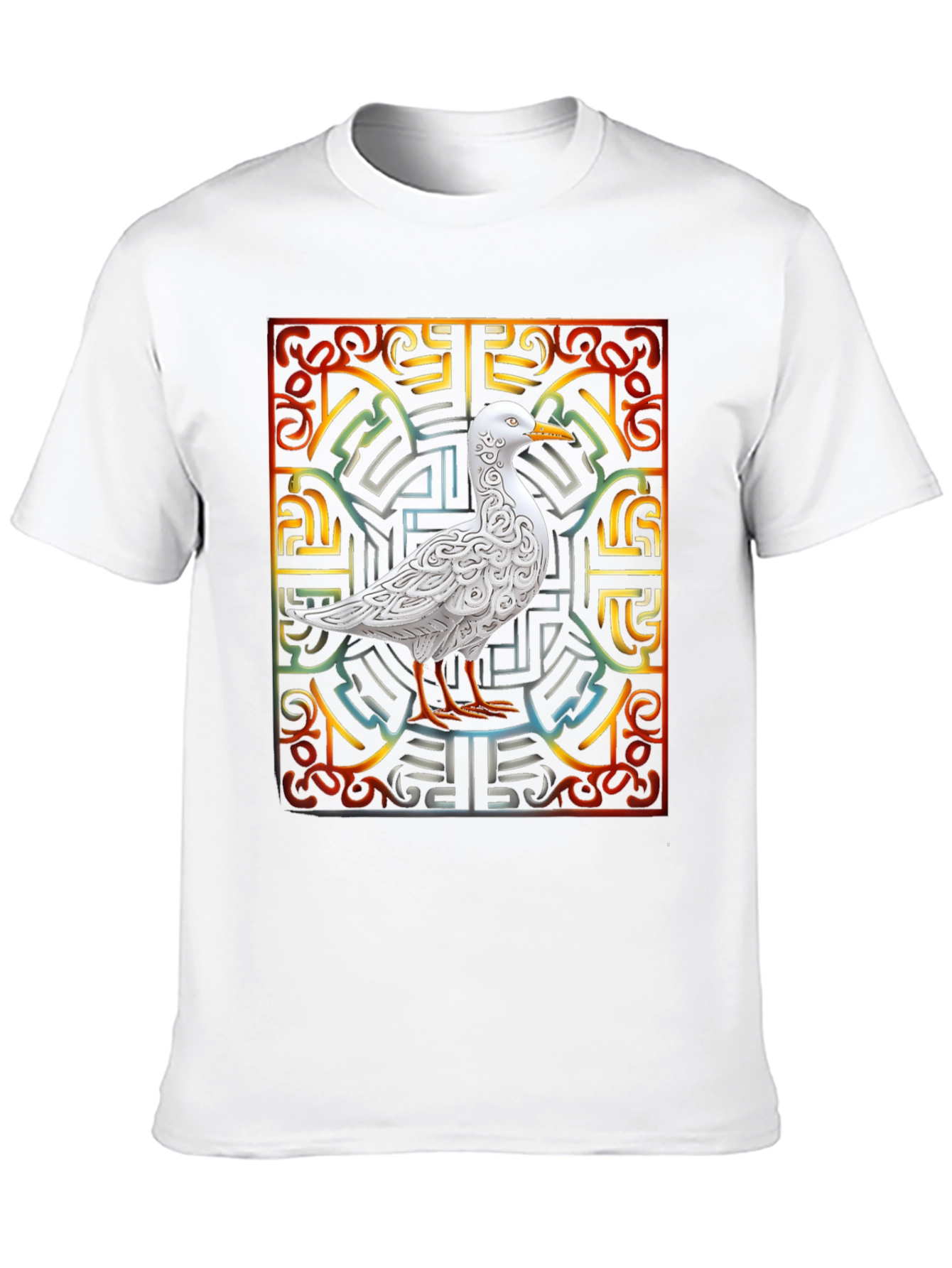 Black Ornate Bird Graphic Tee - Unique Design view 10