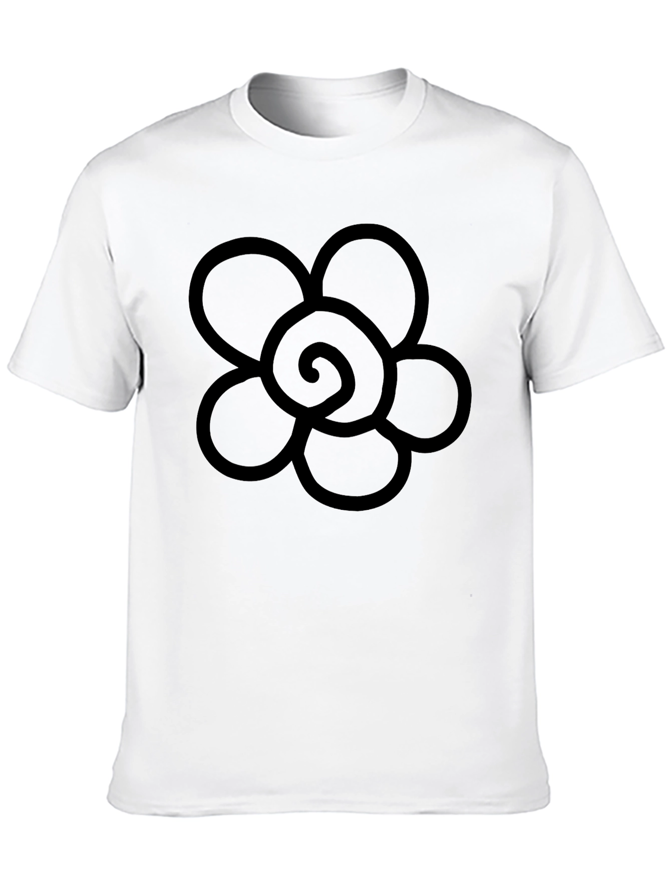 Black Black T-Shirt with Flower Graphic view 10