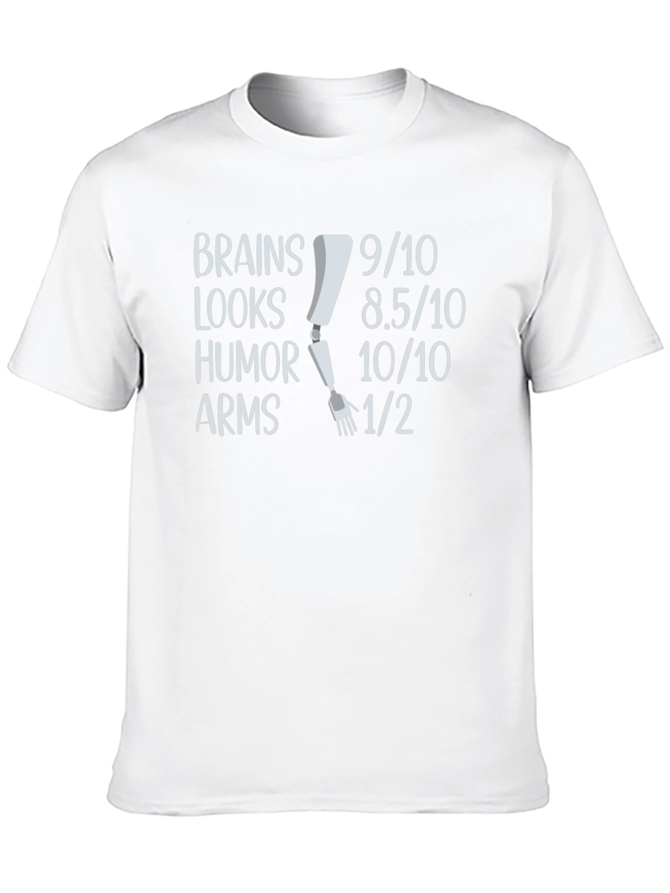Black Humorous Brains Looks Arms T-Shirt view 10