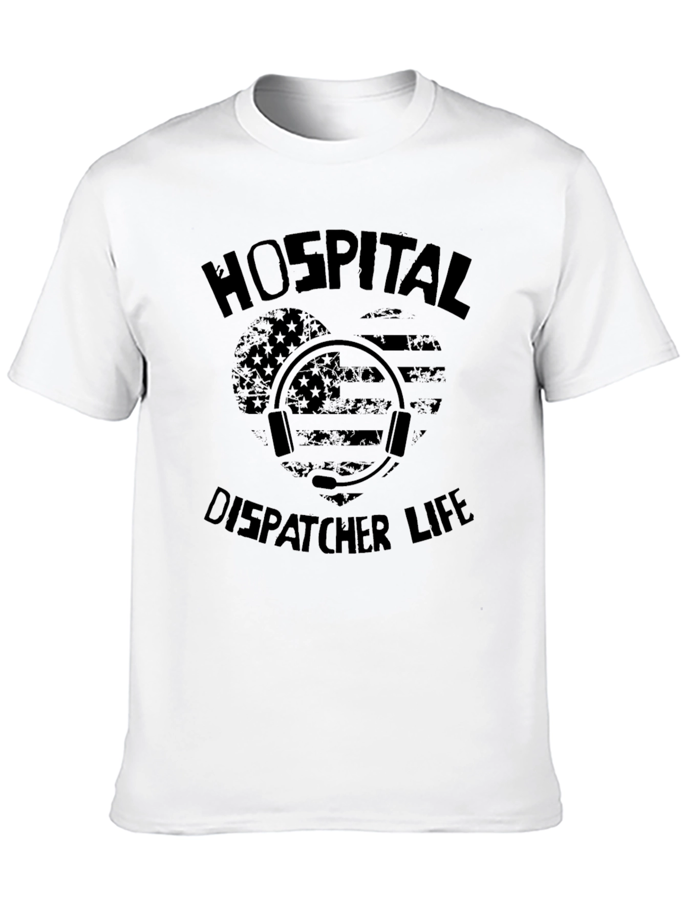 Black Hospital Dispatcher Life Black T-Shirt view 10
