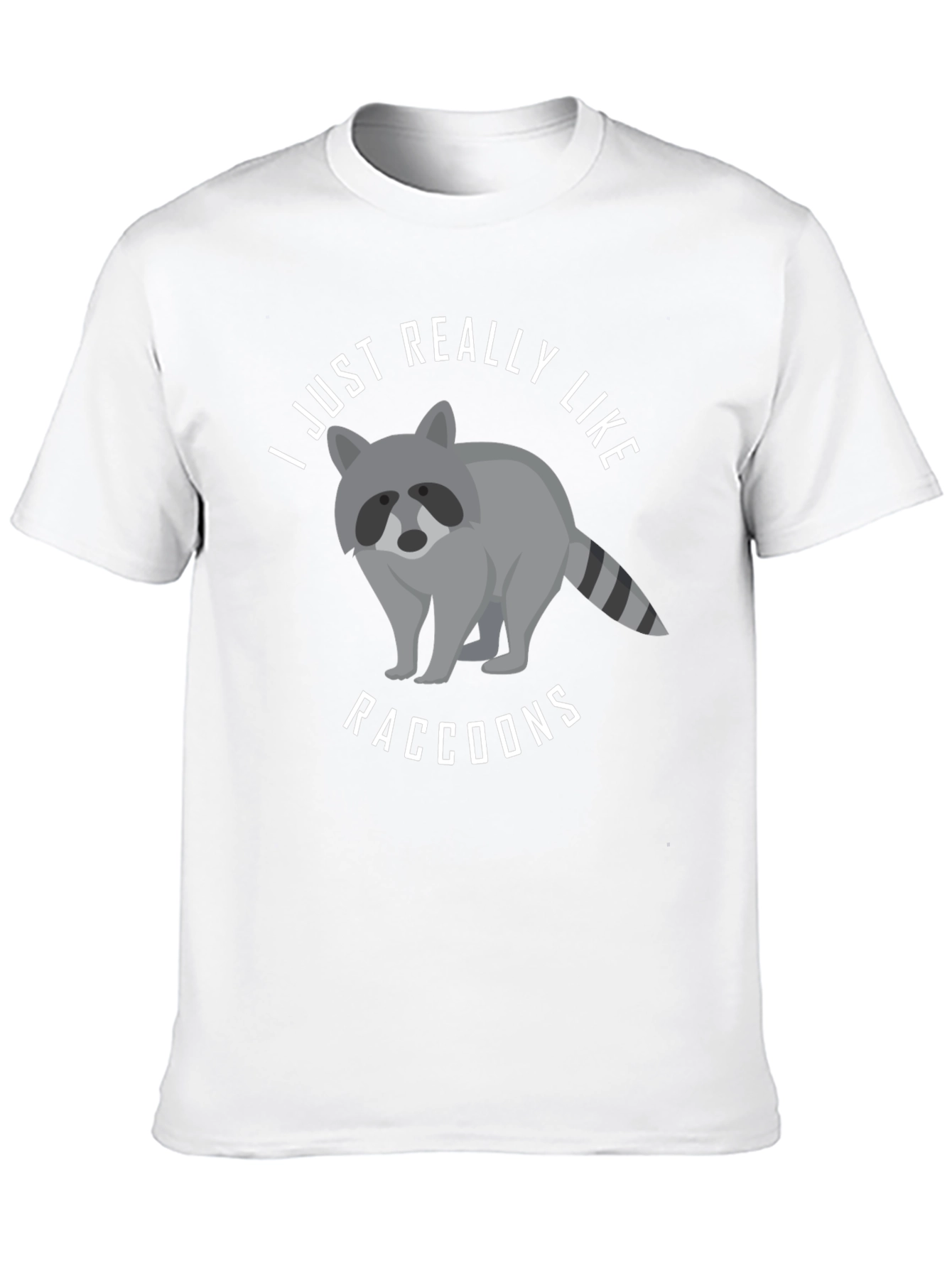 Black I Just Really Like Raccoons Graphic T-Shirt view 10