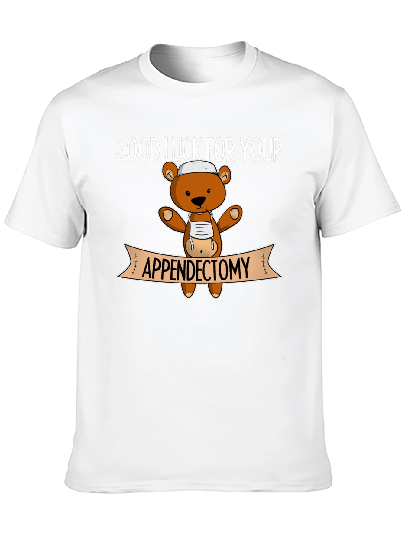 Black Good Luck Appendectomy Teddy Bear Graphic T-Shirt view 10