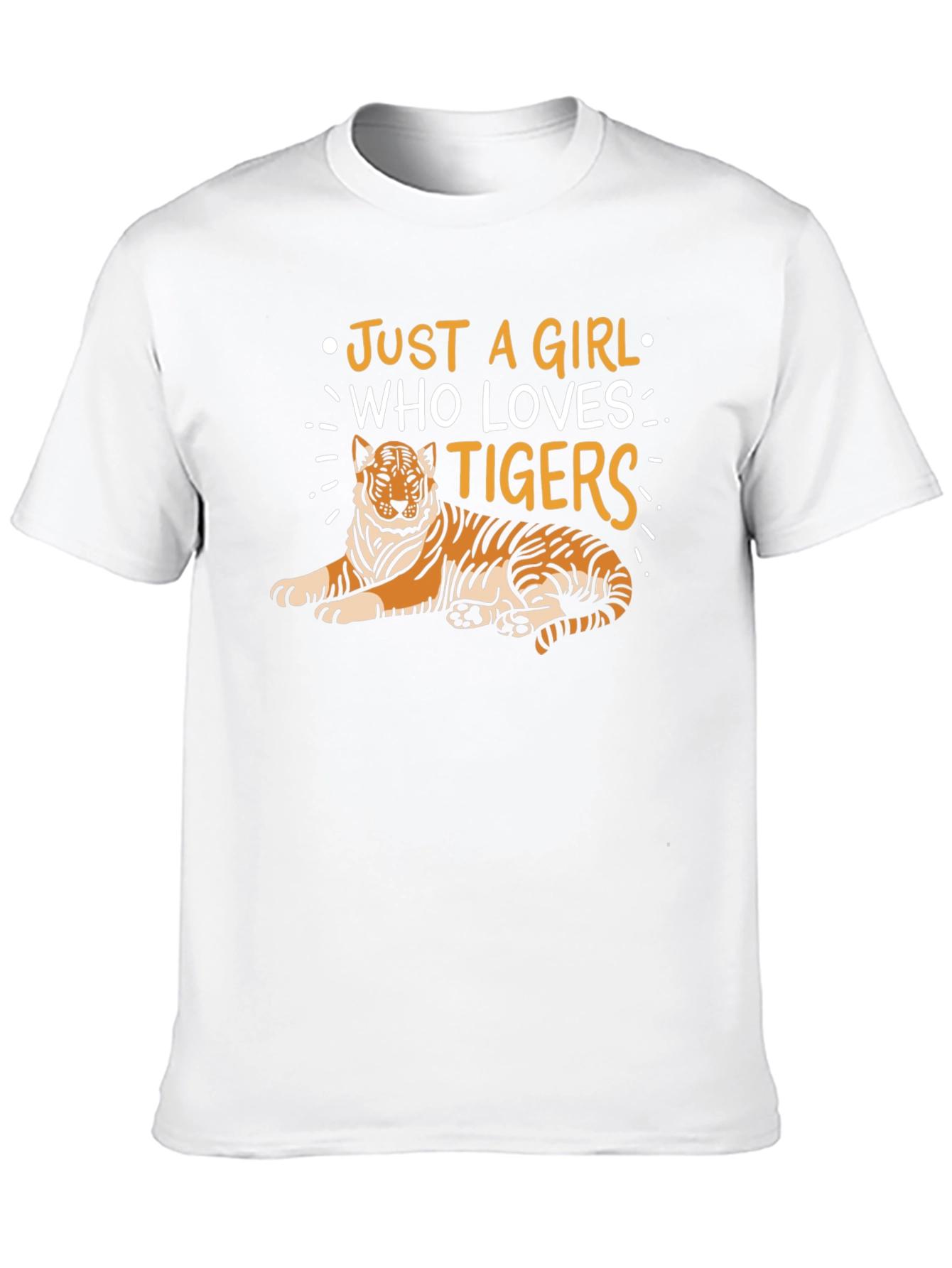 Black Just a Girl Who Loves Tigers T-Shirt - Black view 10