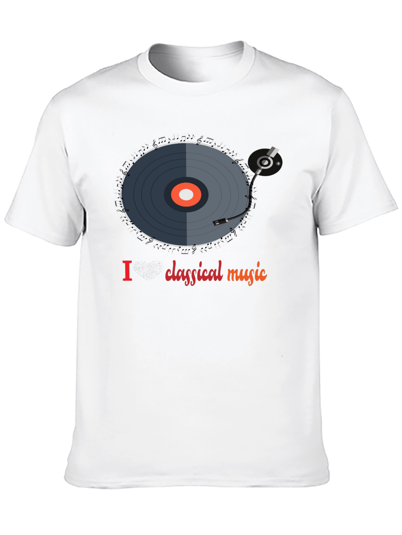 Black I Love Classical Music Vinyl Record Graphic Tee view 10