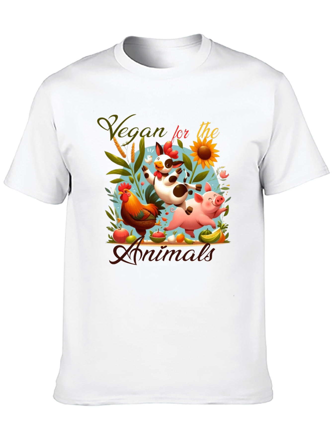 Black Vegan for the Animals Graphic Tee view 10