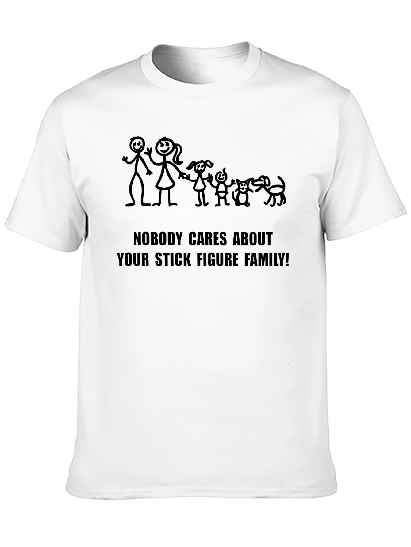Black Funny Stick Figure Family T-Shirt view 10