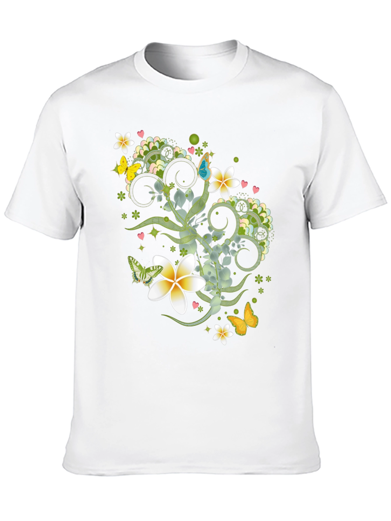 Black Floral Butterfly Graphic Black T-Shirt view 10