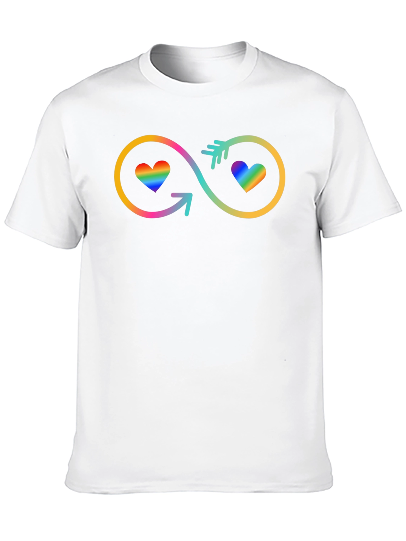 Black LGBTQ+ Rainbow Heart Infinity Symbol Tee view 10