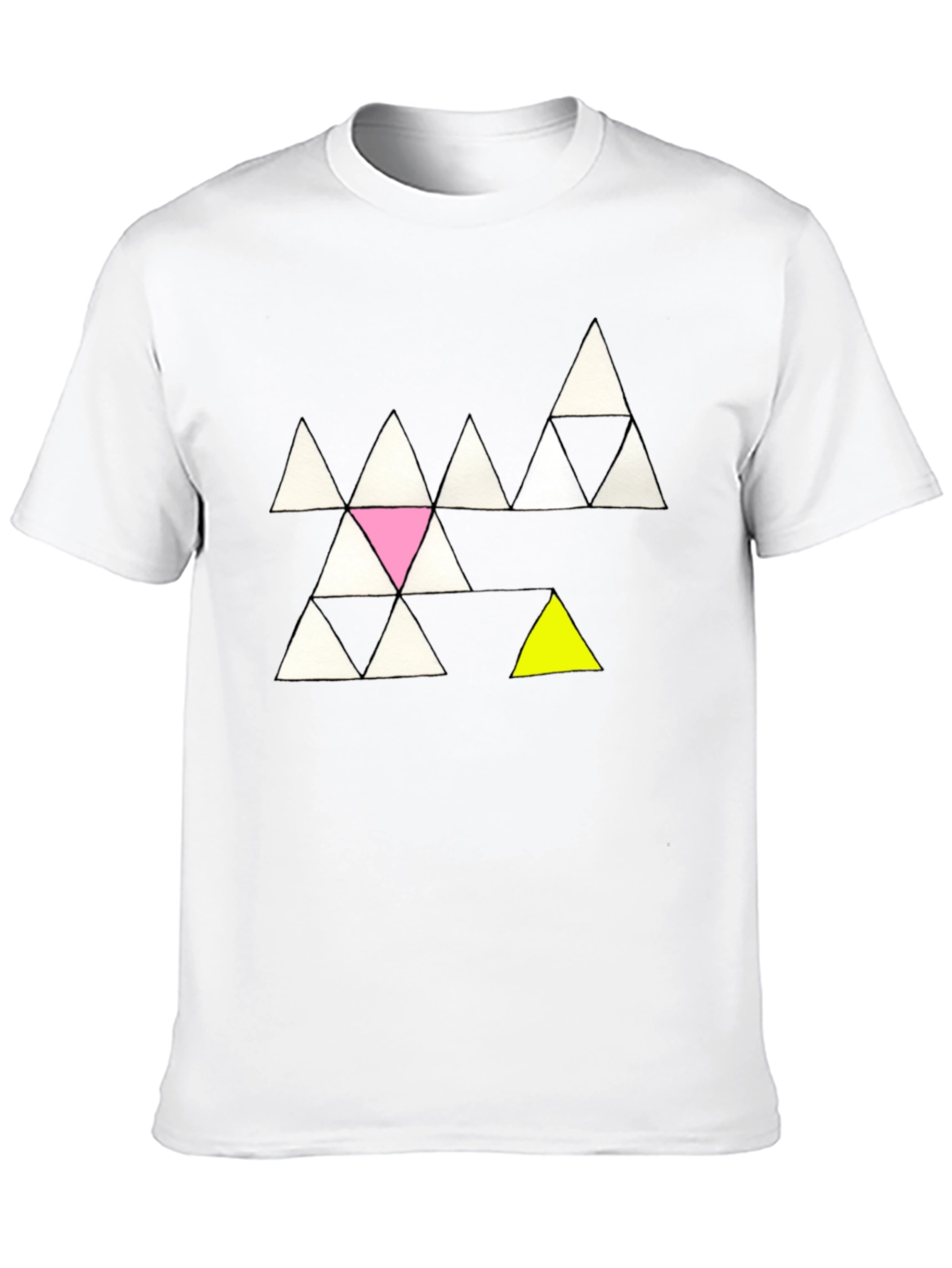Black Geometric Triangle Pattern Tee - Unique Design, Soft Cotton view 10