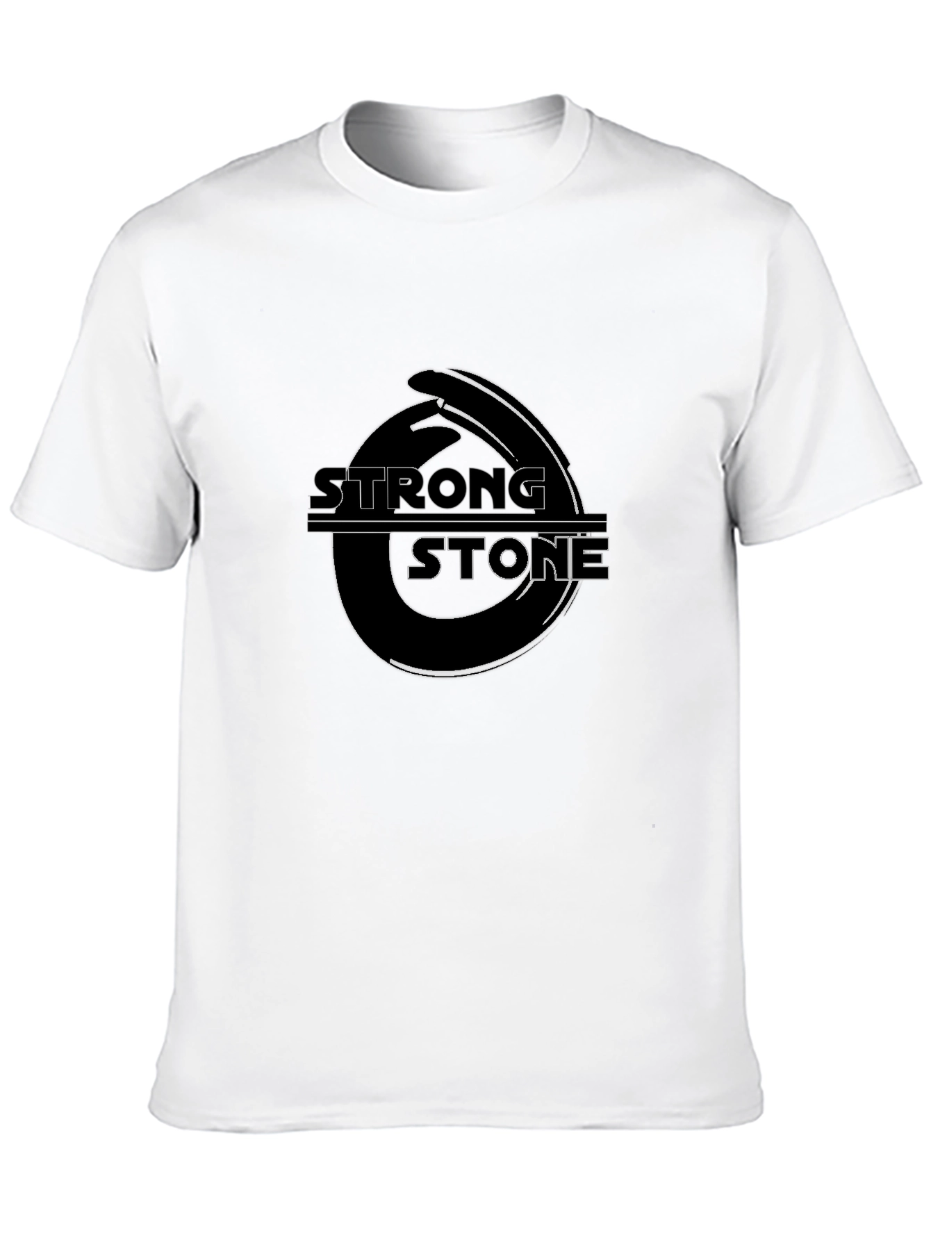 Black Strong Stone Graphic Tee - Black Cotton Blend view 10