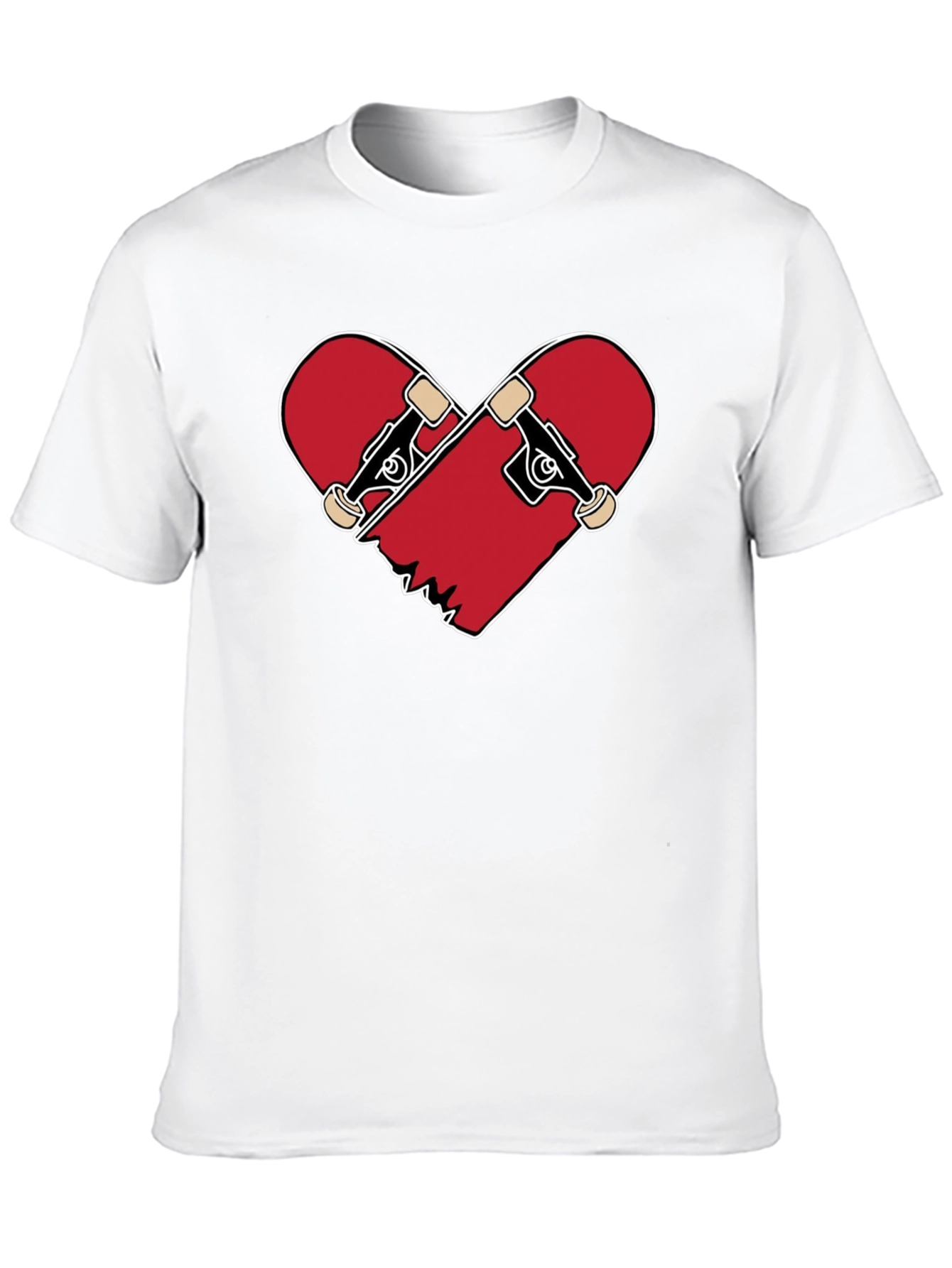 Black Heart Broken Skateboard T-Shirt - Black Crew Neck Tee view 10