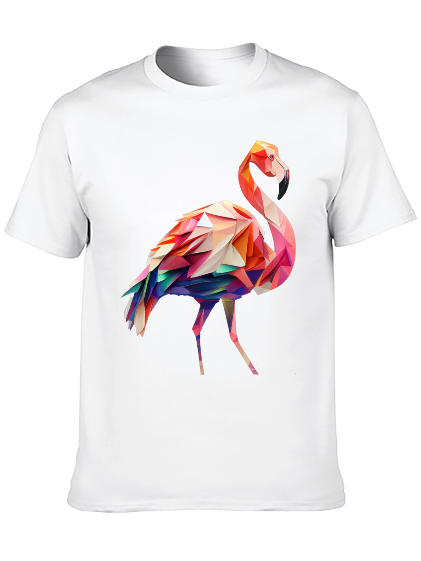 Black Geometric Flamingo Graphic Tee view 10
