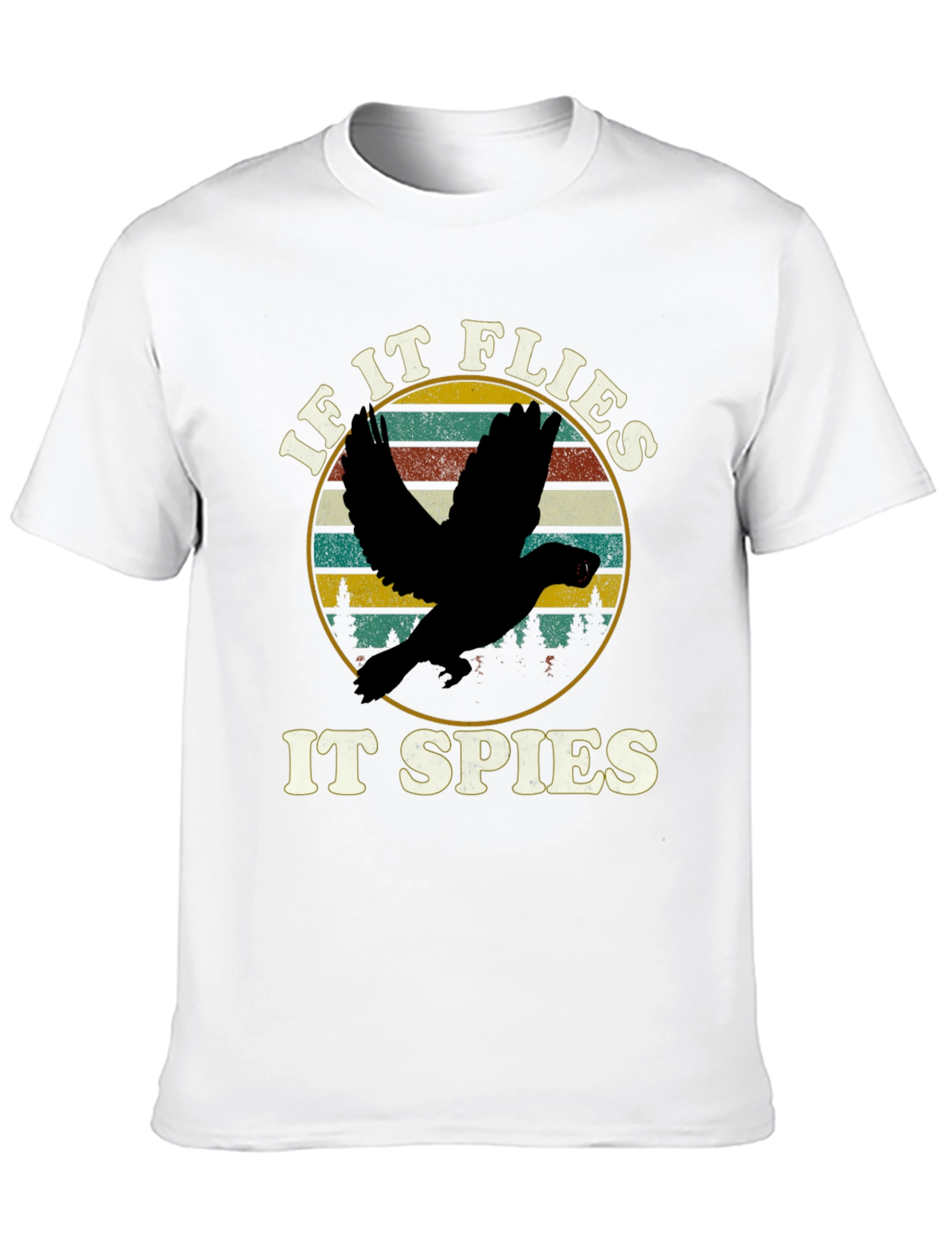 Black If It Flies It Spies T-Shirt view 10