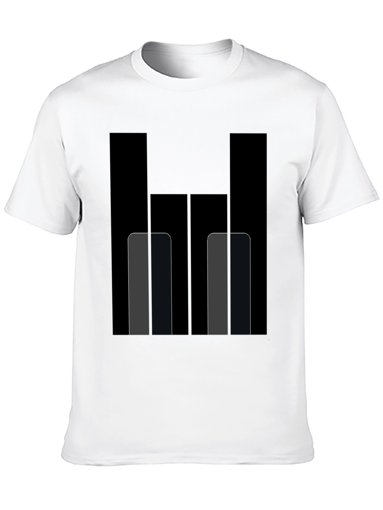 Black Modern Geometric Black Tee view 10