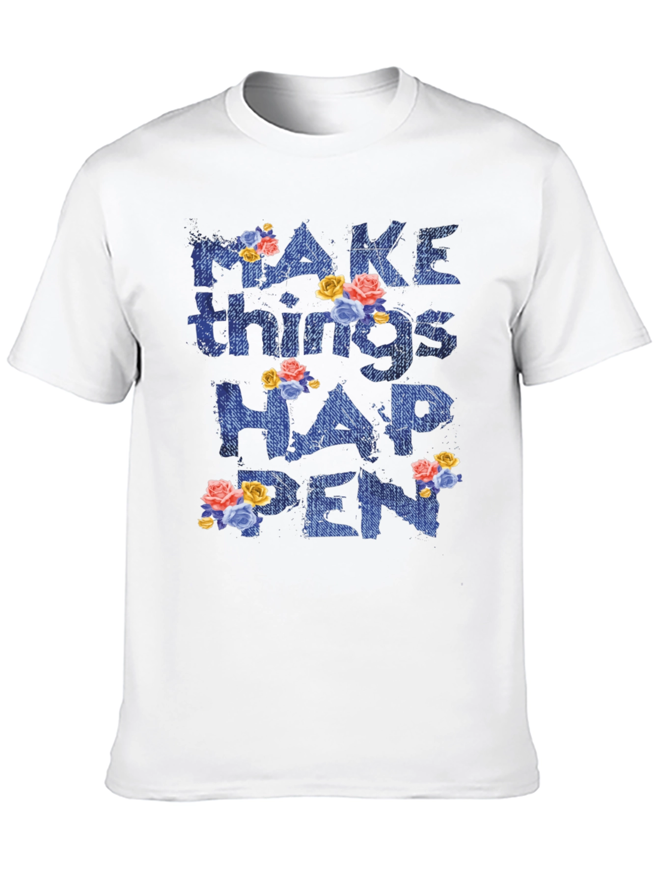 Black Floral 'Make Things Happen' Graphic Tee view 10