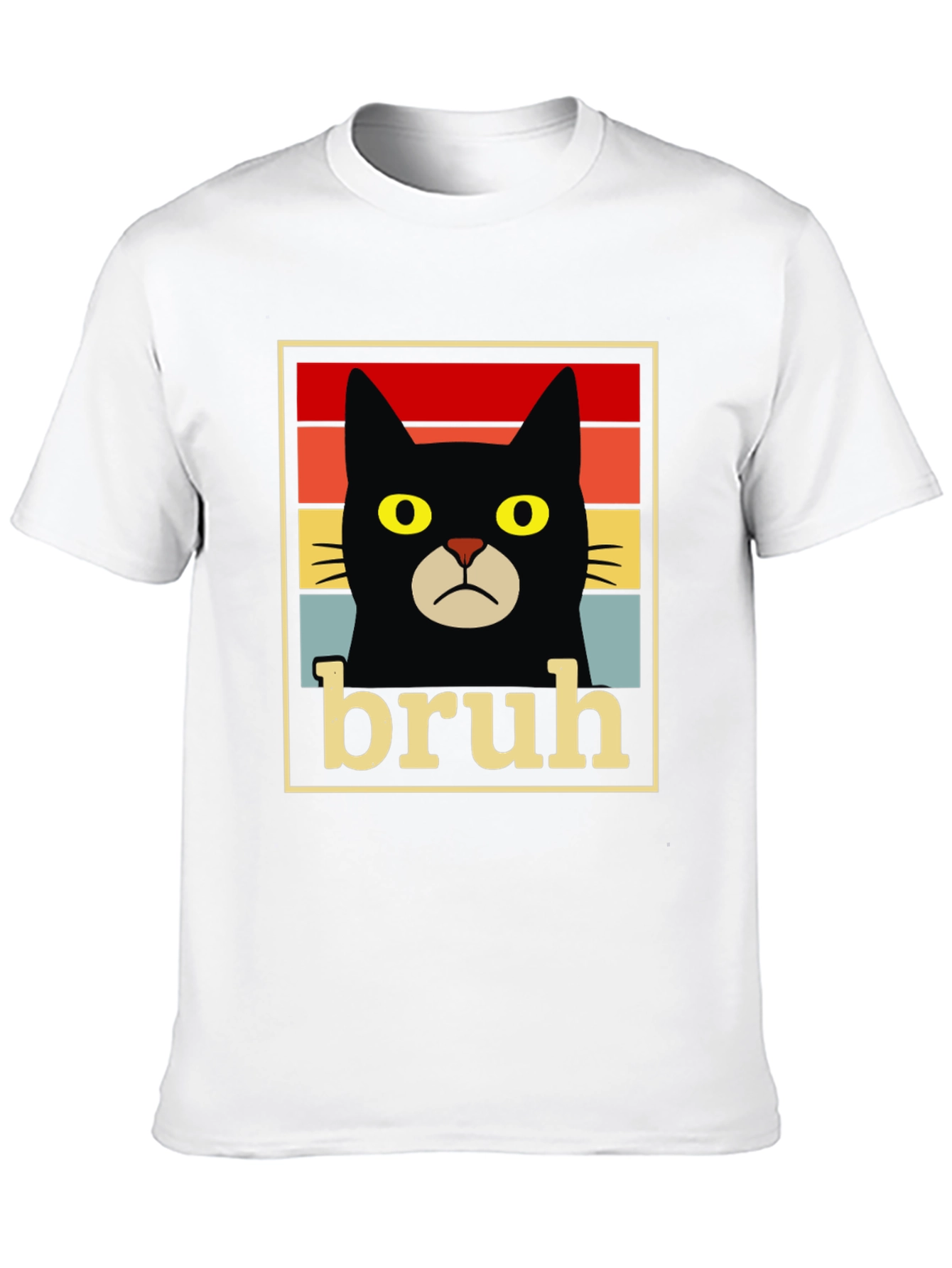 Black Bruh Cat T-Shirt - Funny Graphic Tee view 10