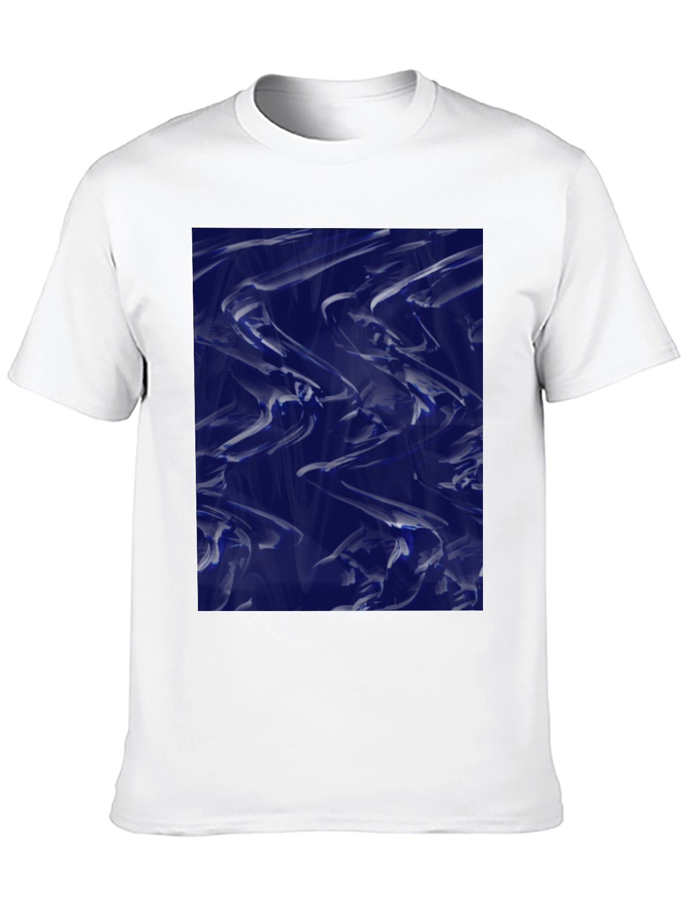 Black Abstract Blue Fluid Art Graphic Black T-Shirt view 10
