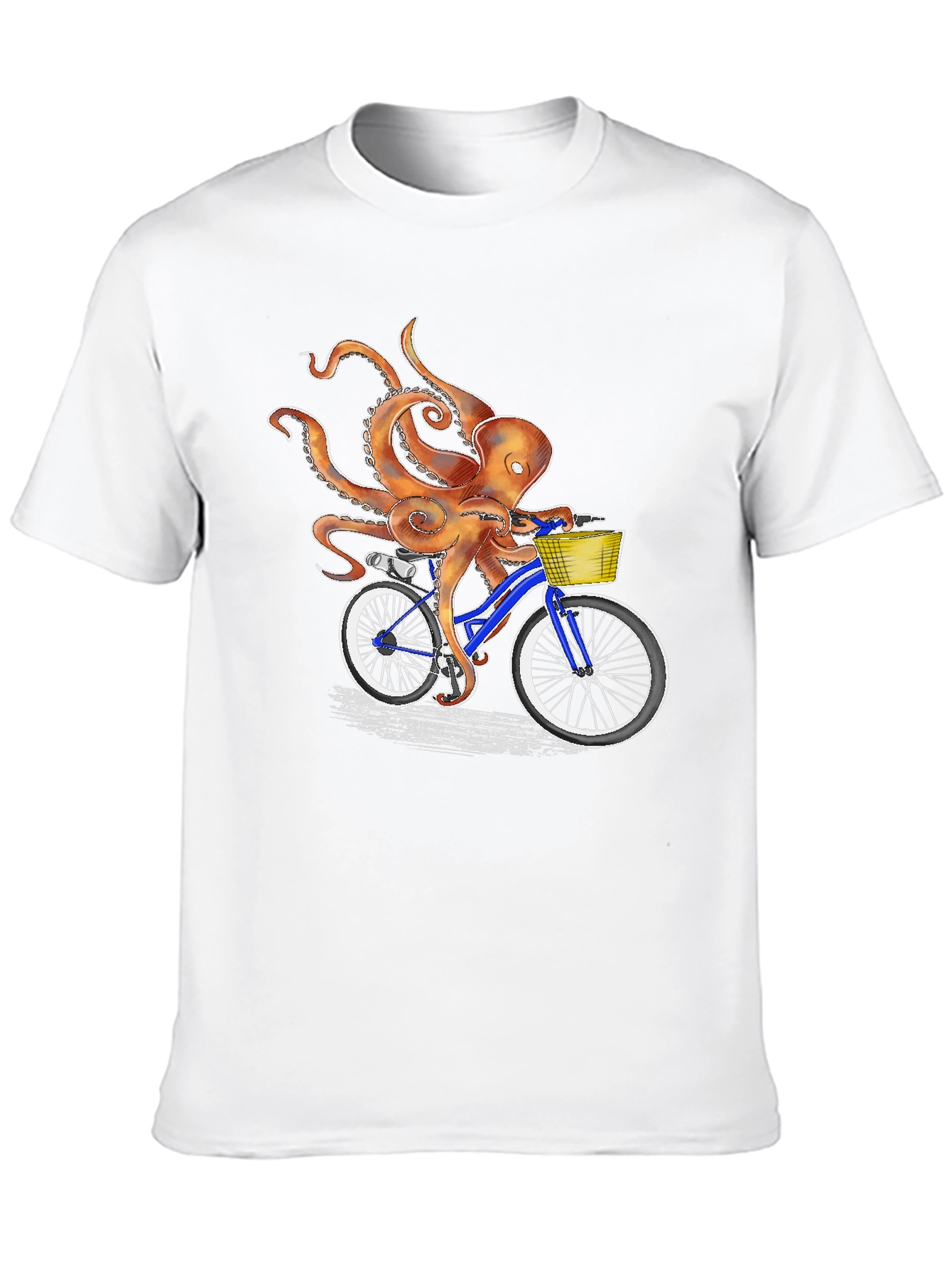 Black Octopus on Bike Graphic Tee - Unique & Fun T-Shirt view 10