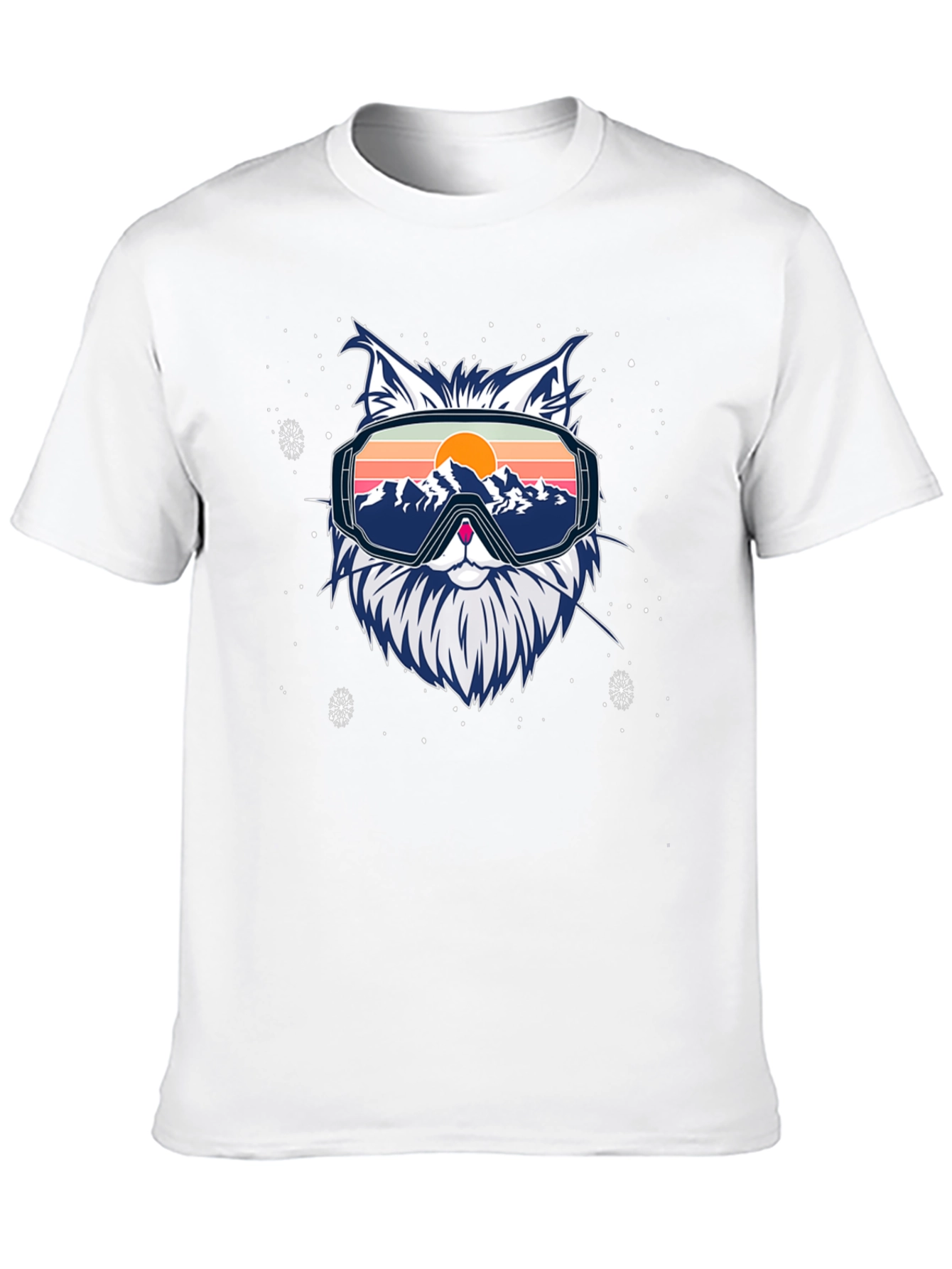 Black Cool Cat Ski Goggles Graphic Tee view 10