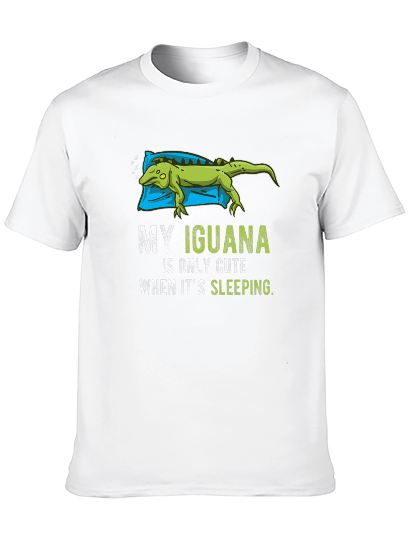 Black Funny Iguana Sleeping T-Shirt view 10